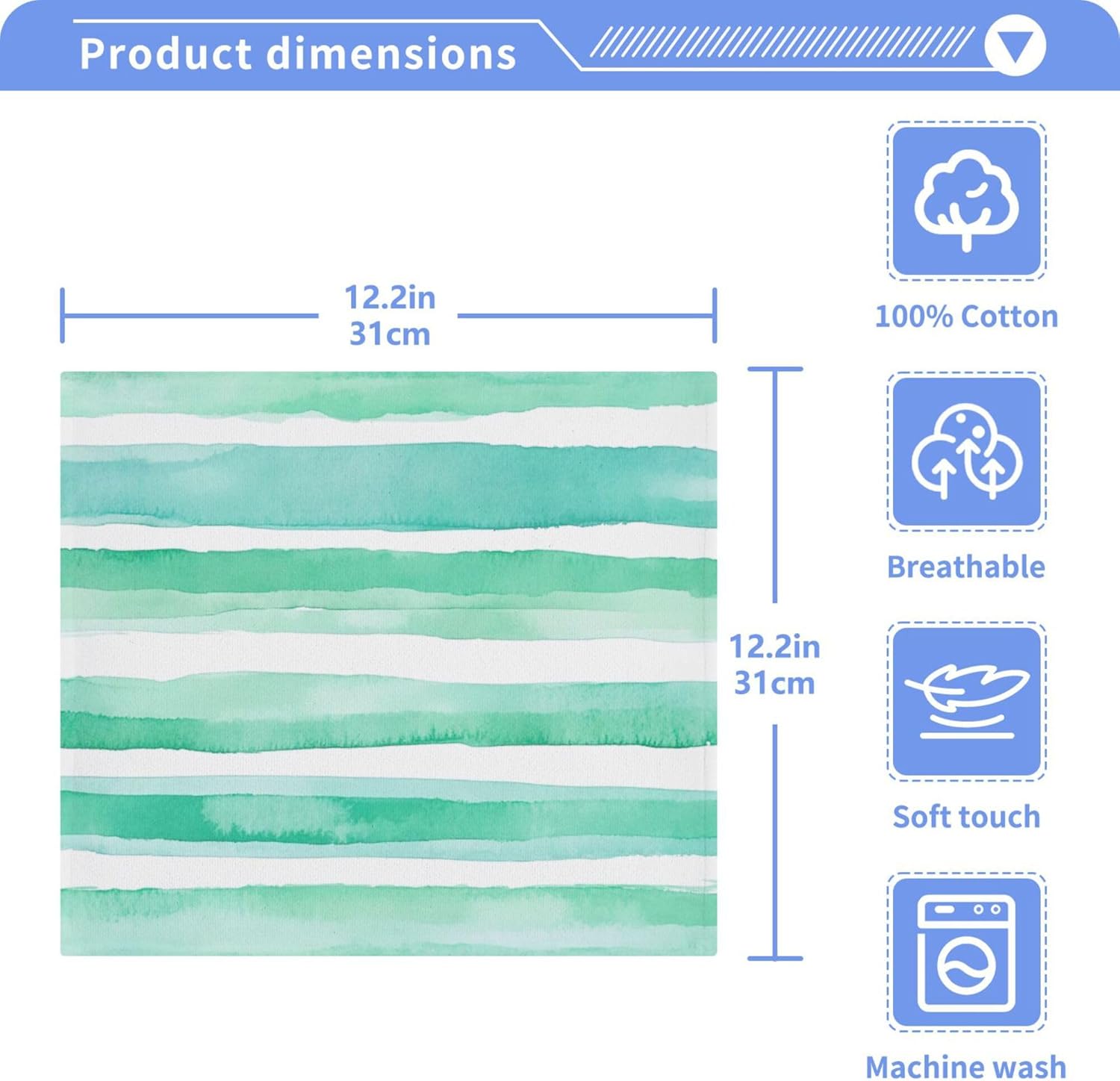 Xigua Green Watercolor Washcloth Set
