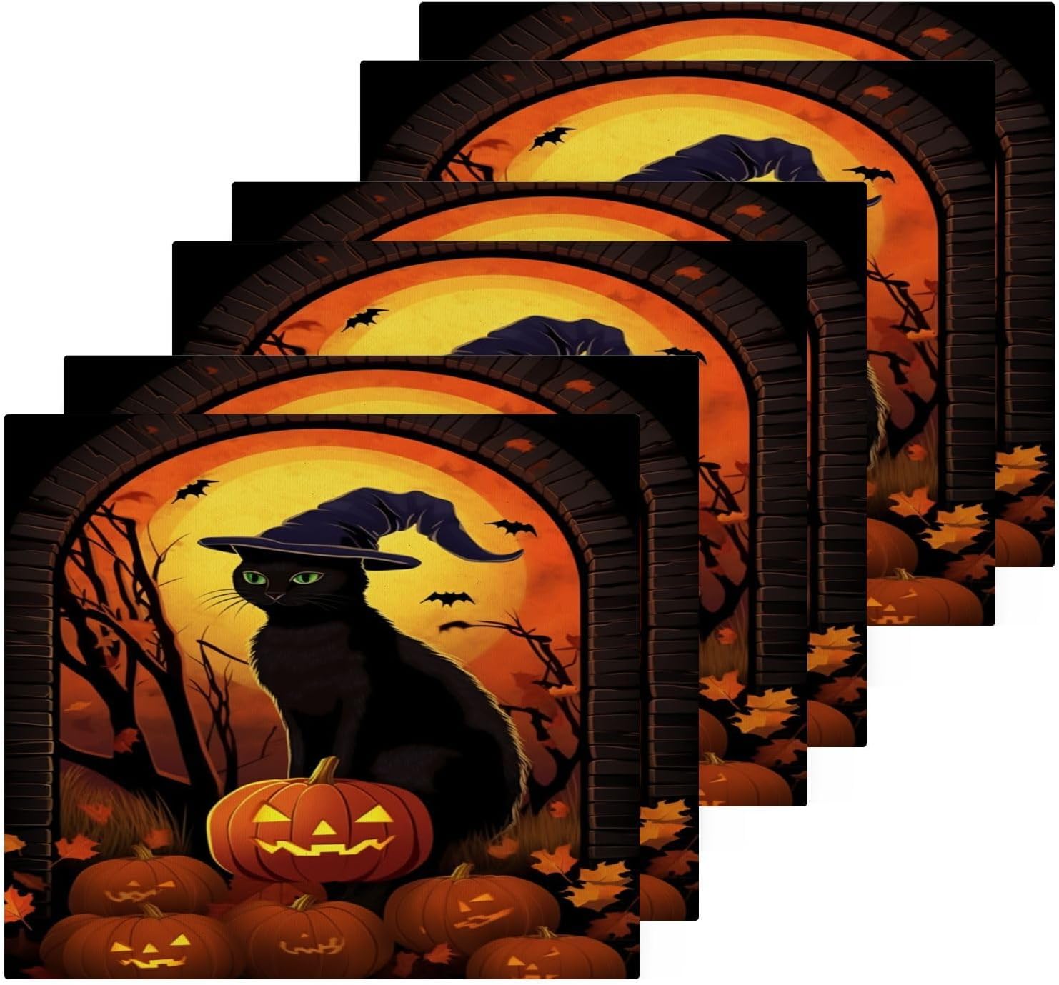 Halloween Cat Washcloth 2-Pack Soft AbsorbentReusable for Babies Kids