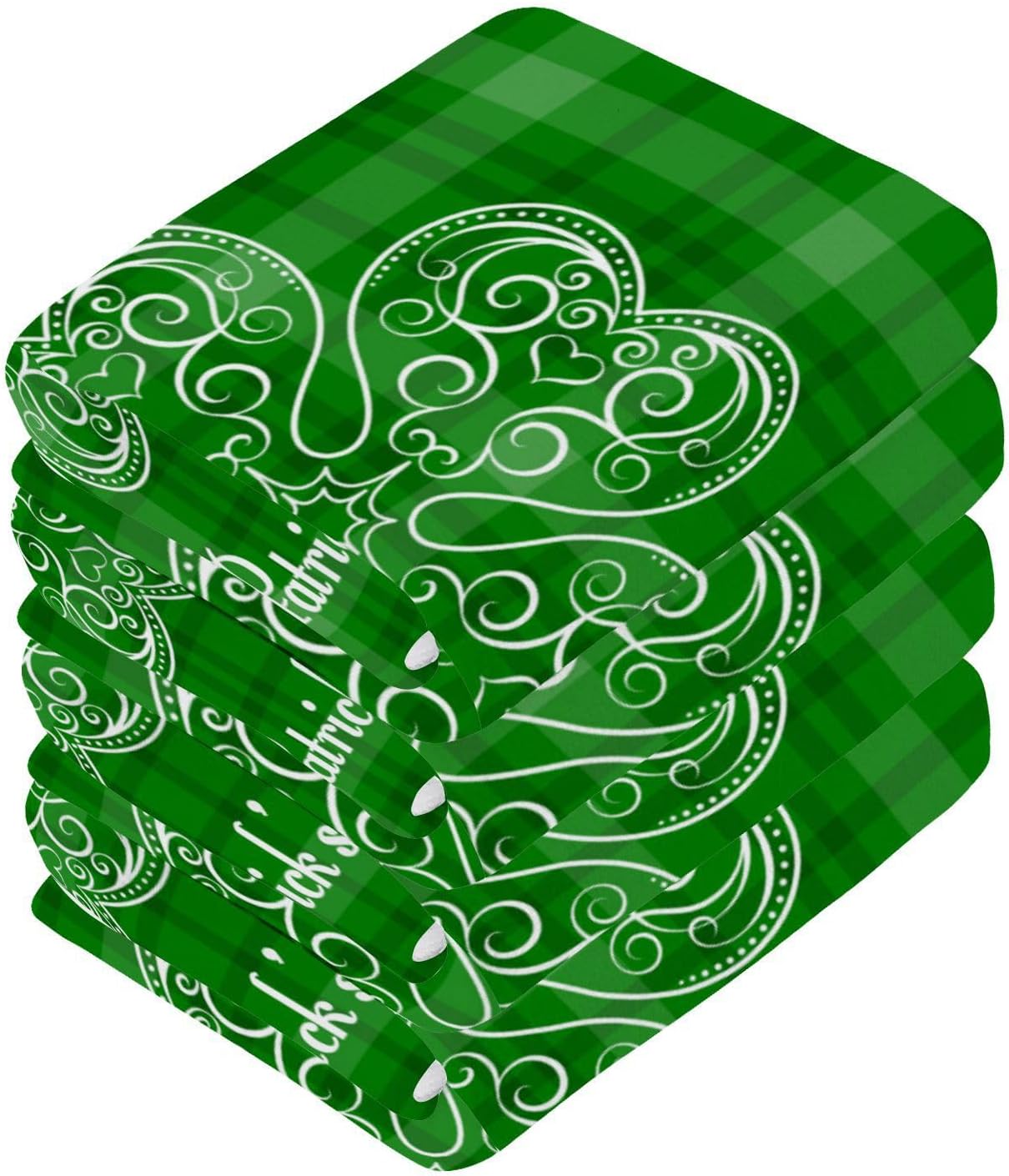 St Patricks Day Clover Washcloth 2-Pack Soft Reusable