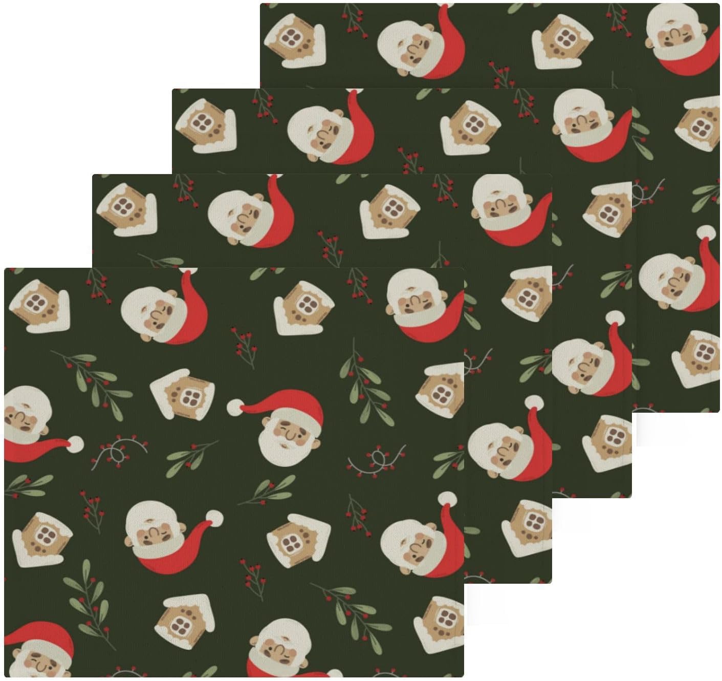 Reusable Soft Christmas Santa Washcloth for Kids Washable