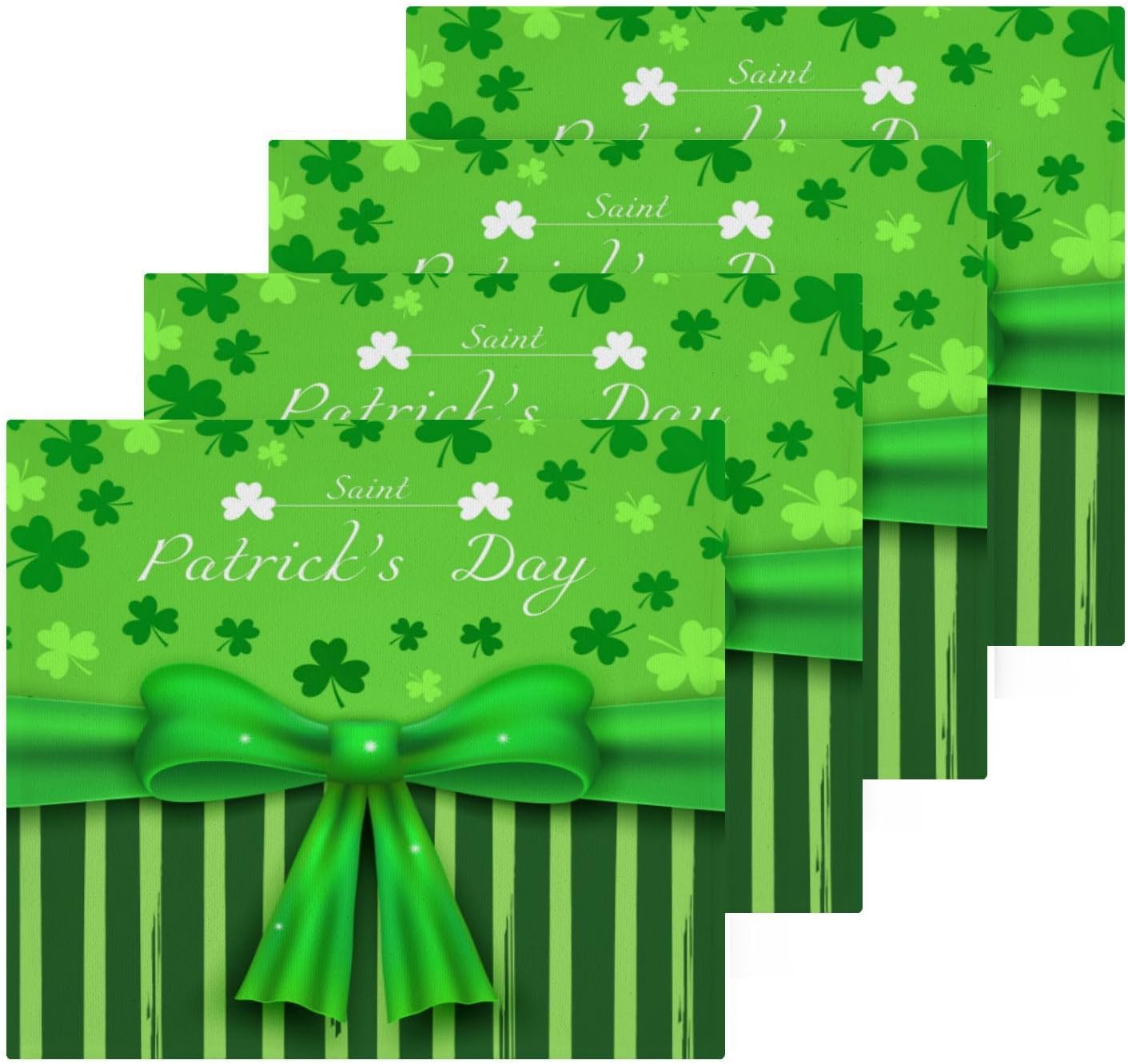 St Patricks Day Clover Washcloths - Soft Absorbent Reusable