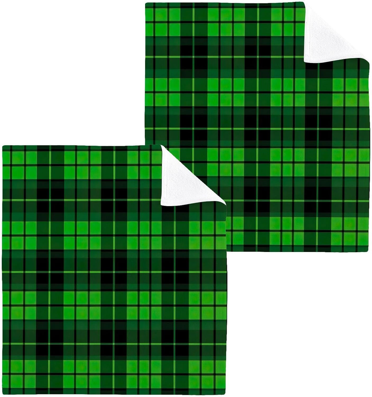 Reusable Buffalo Plaid Soft Cotton Face Towels