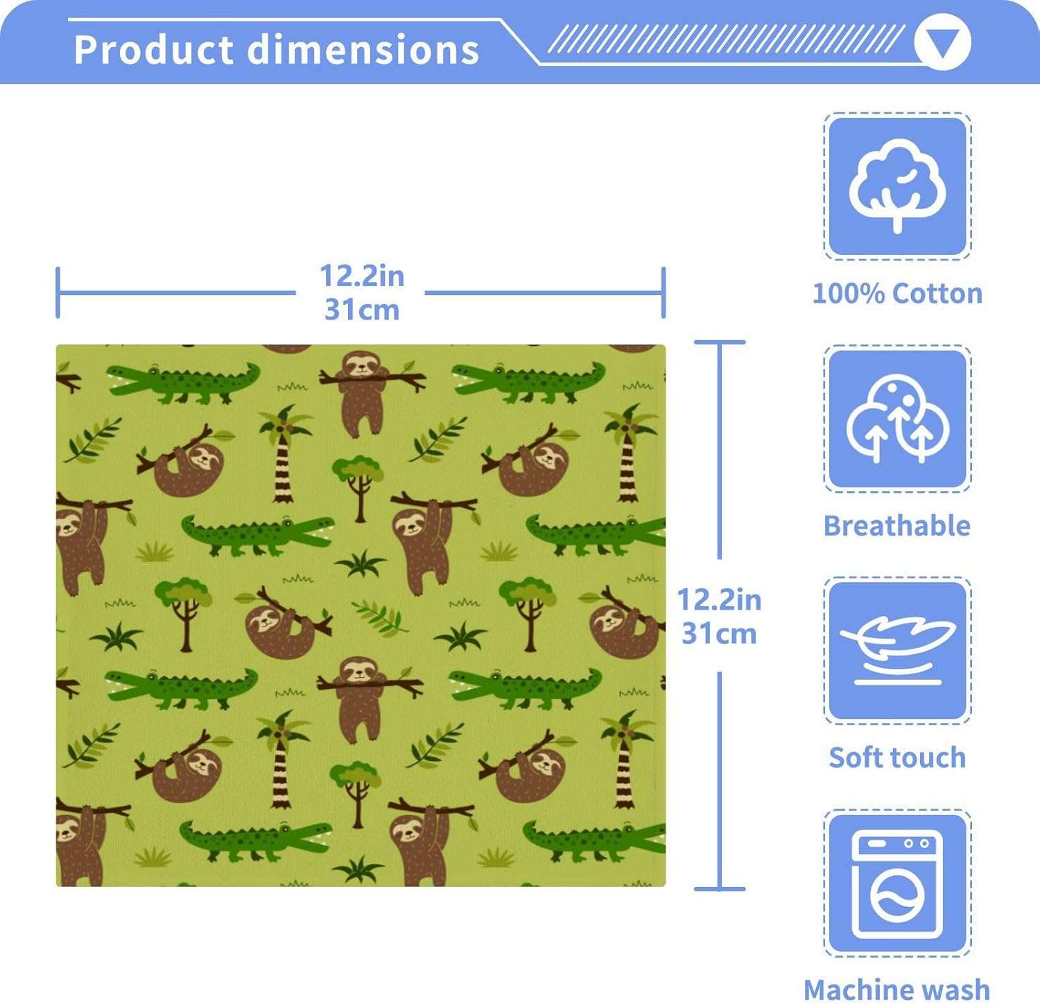 Perfectly Plush Sloth Washcloths 2-Pack