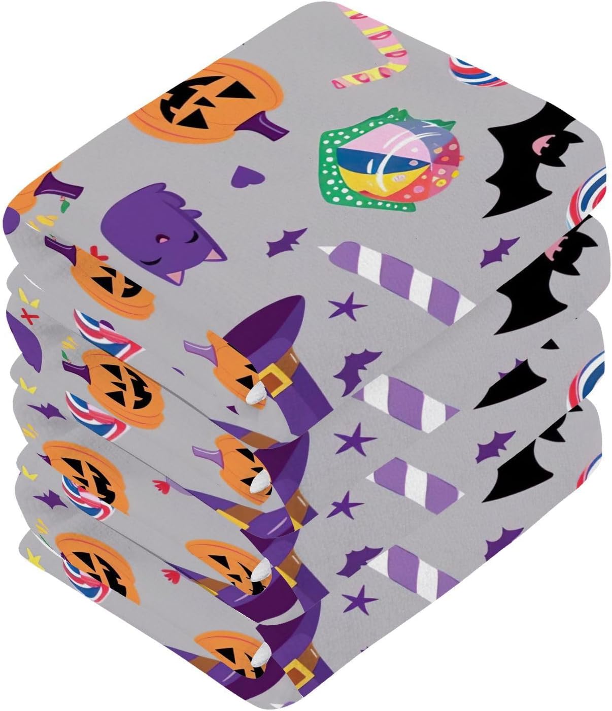 Halloween Pumpkin Face Washcloth Set