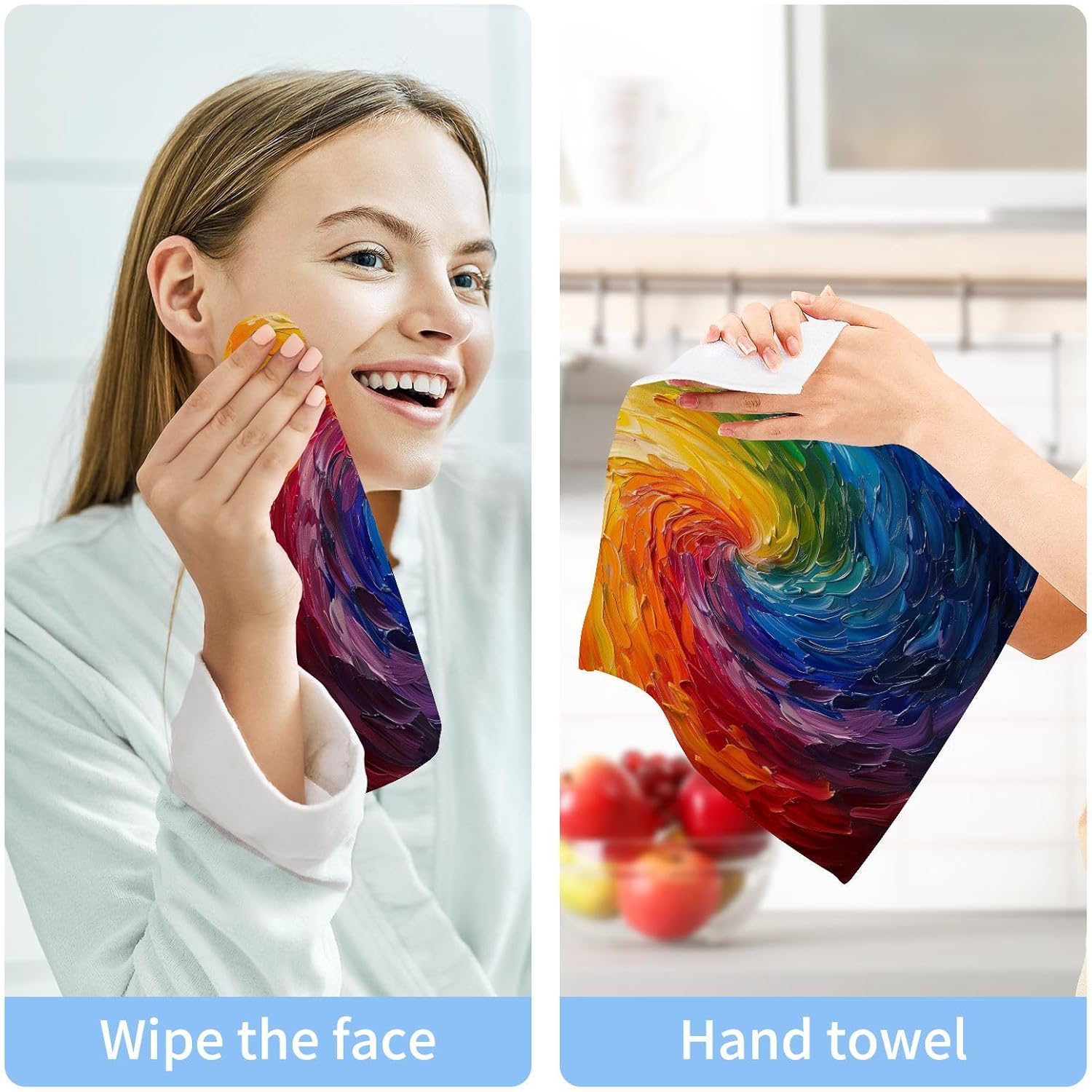 Tie Dye Washcloth Set - Soft Reusable and Versatile for Home Travel