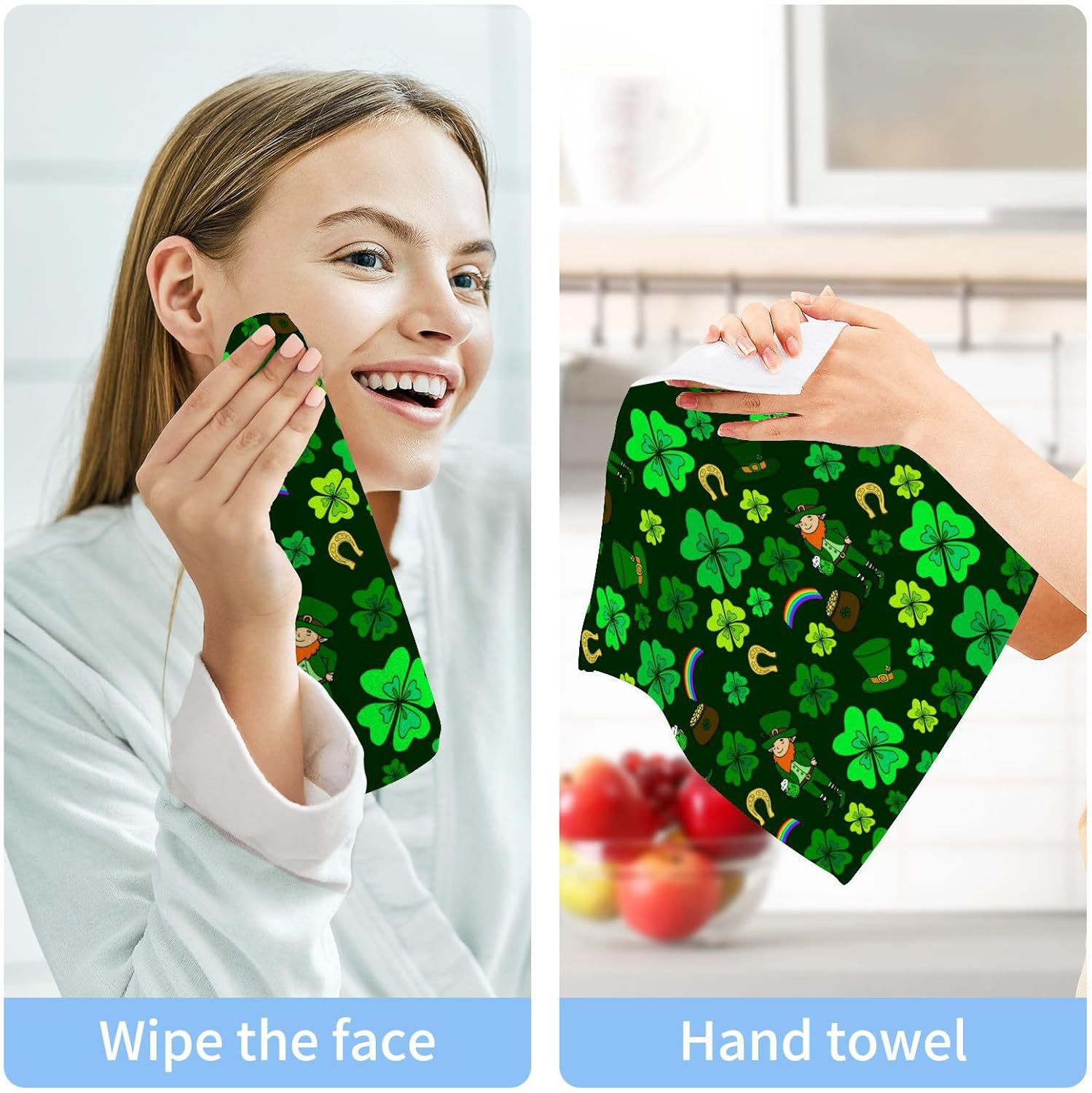 St Patricks Day Soft Washcloth Set for Babies