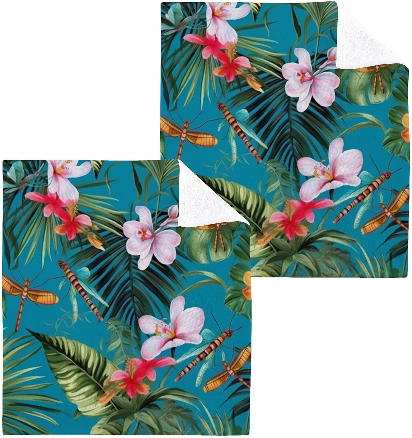 Quality Palm Flower Washcloth Set