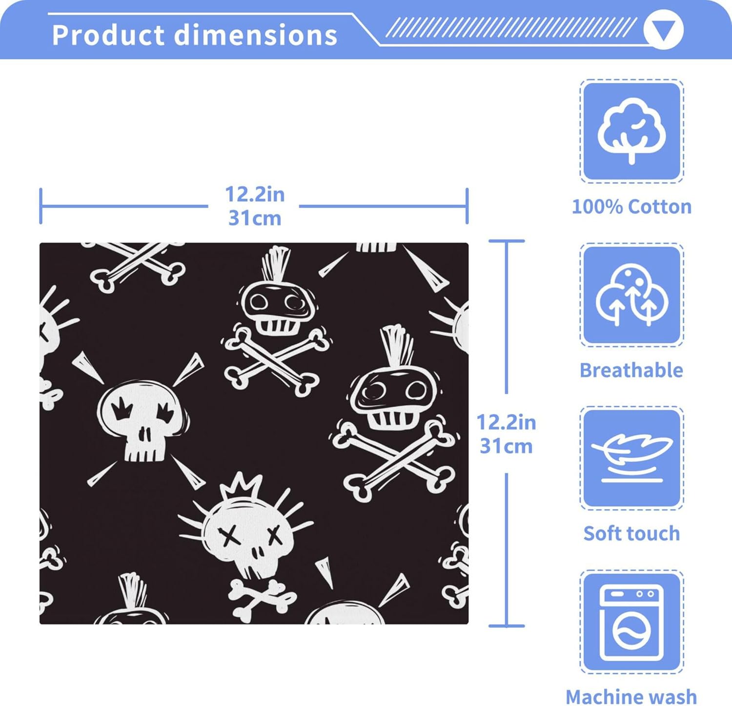 Halloween Spooky Washcloth Set for Faces Hands