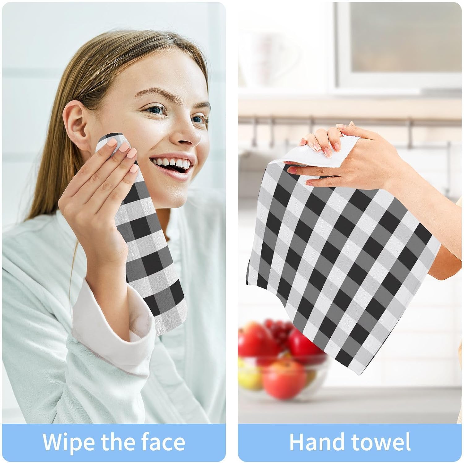 Soft buffalo plaid washcloths