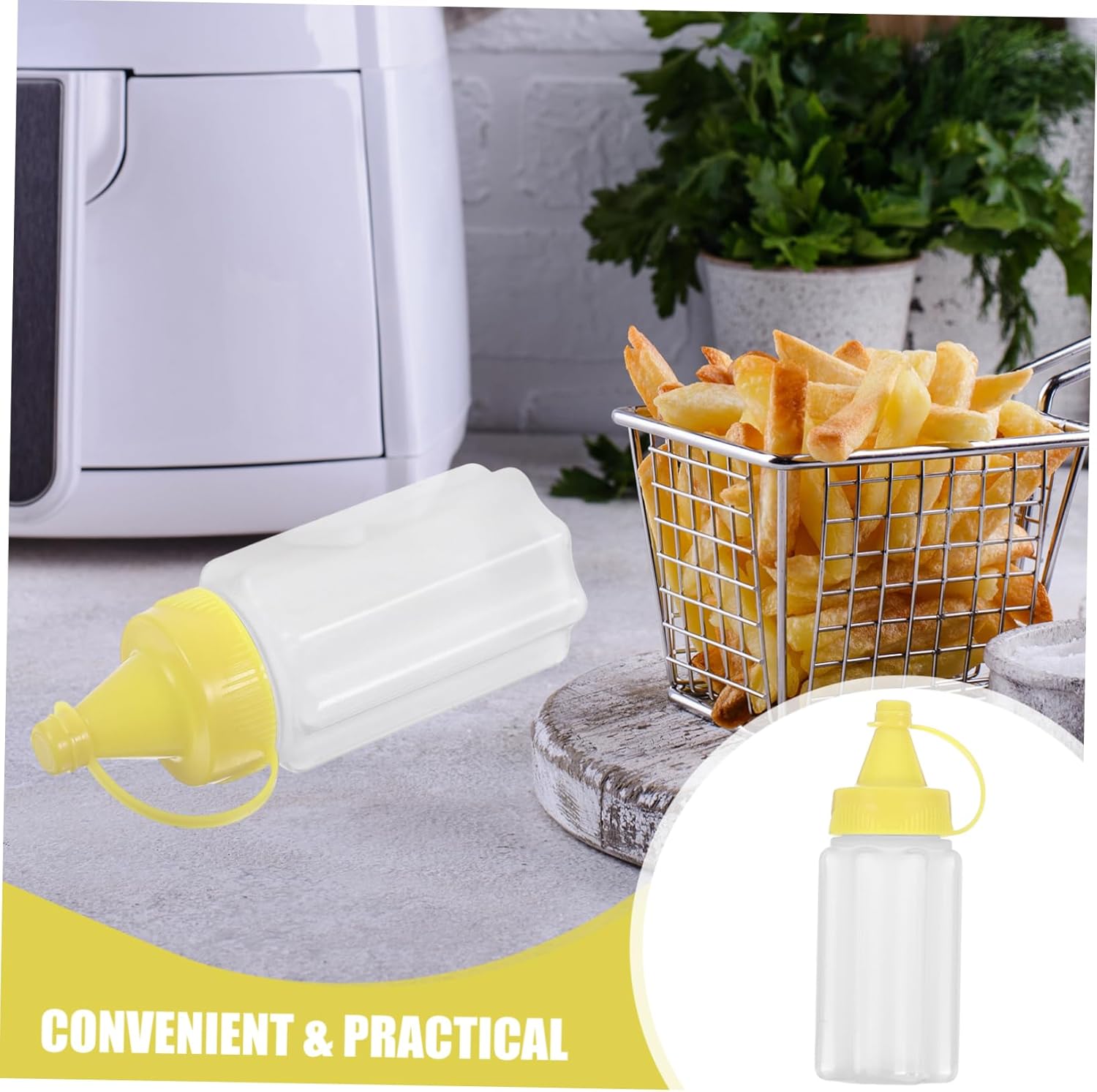 PRETYZOOM 4pcs Reusable Condiment Squeeze Bottles