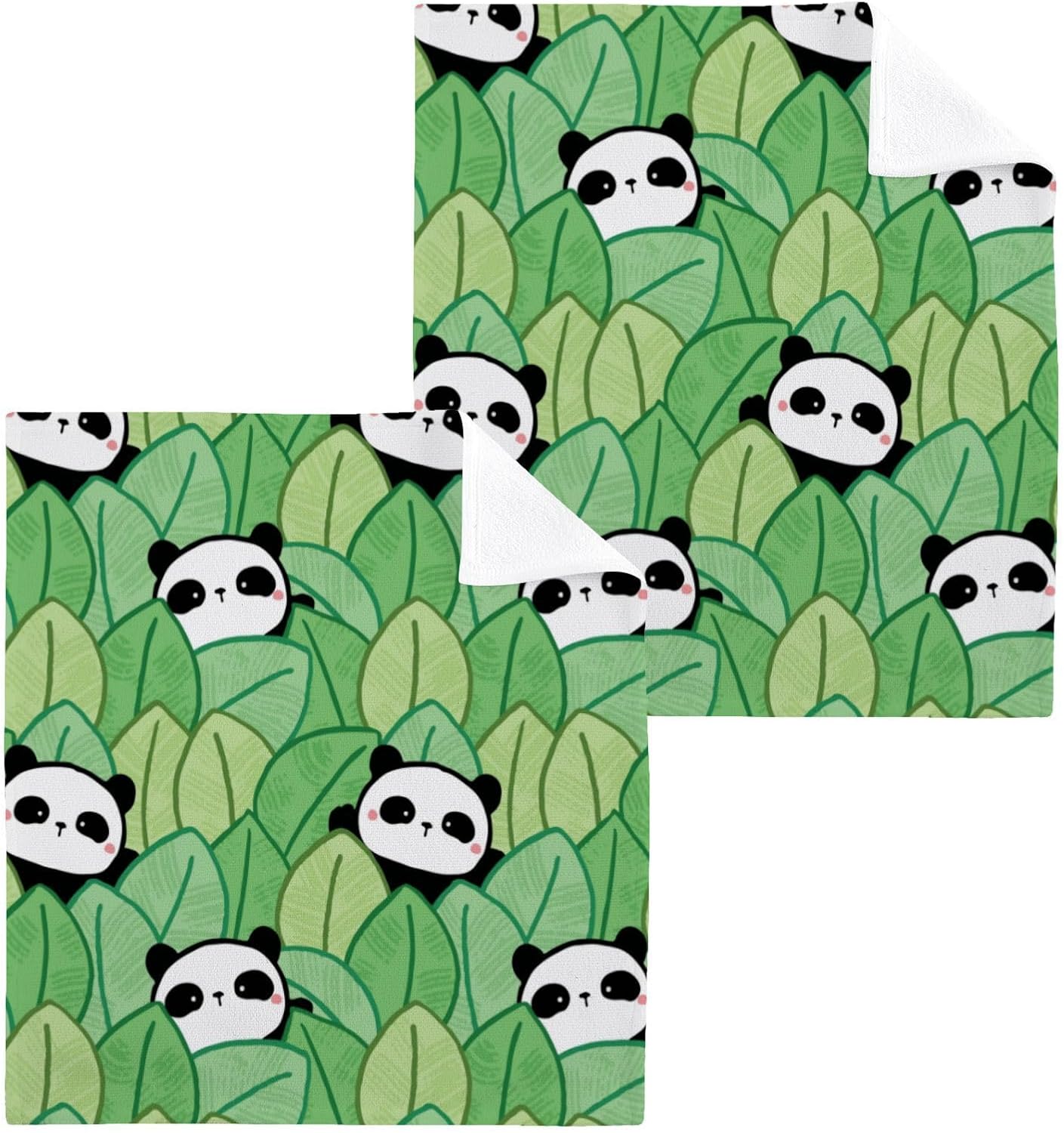 cartoon panda washcloths 2 pack