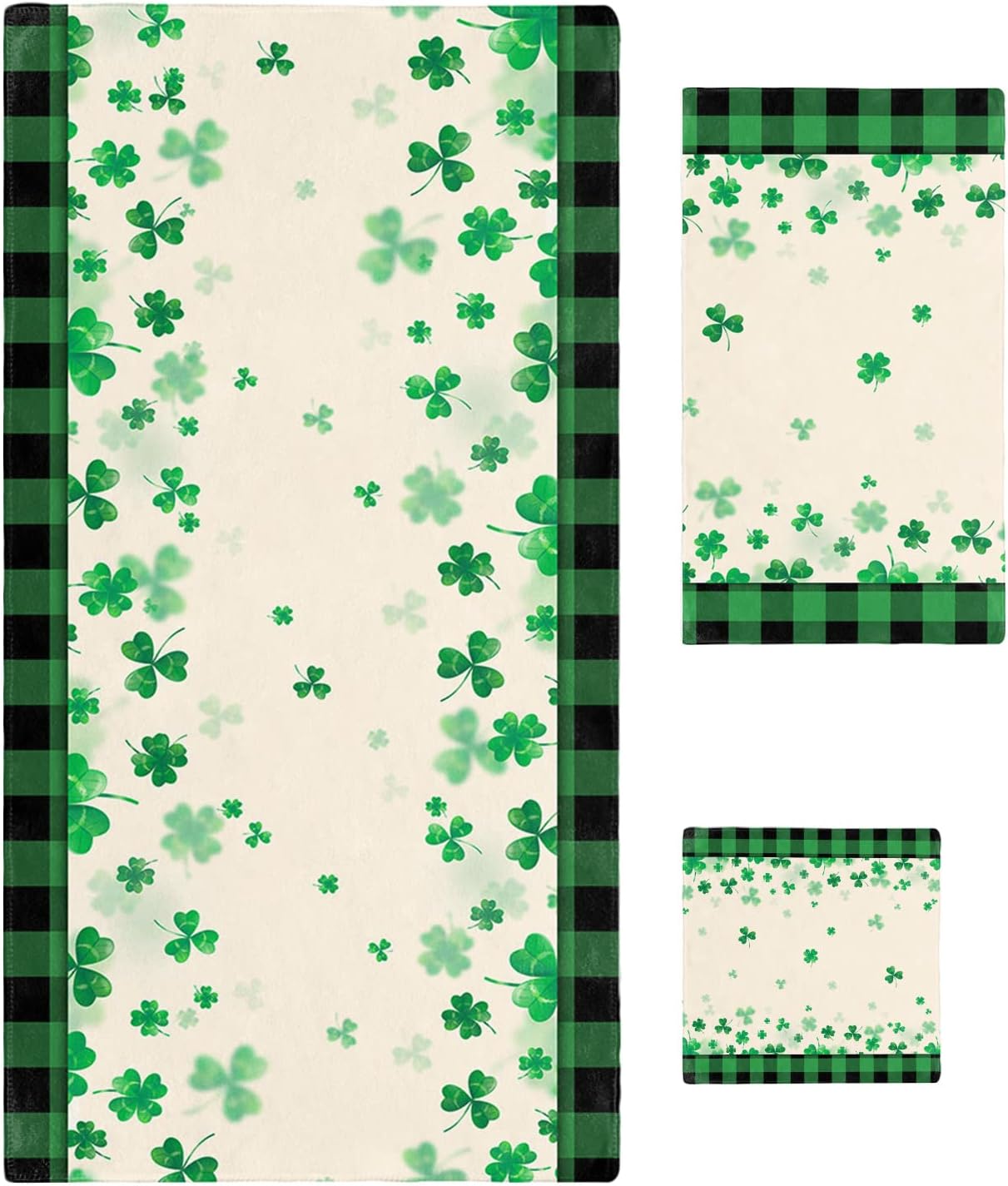 St Patricks Day shamrock bathroom towel set