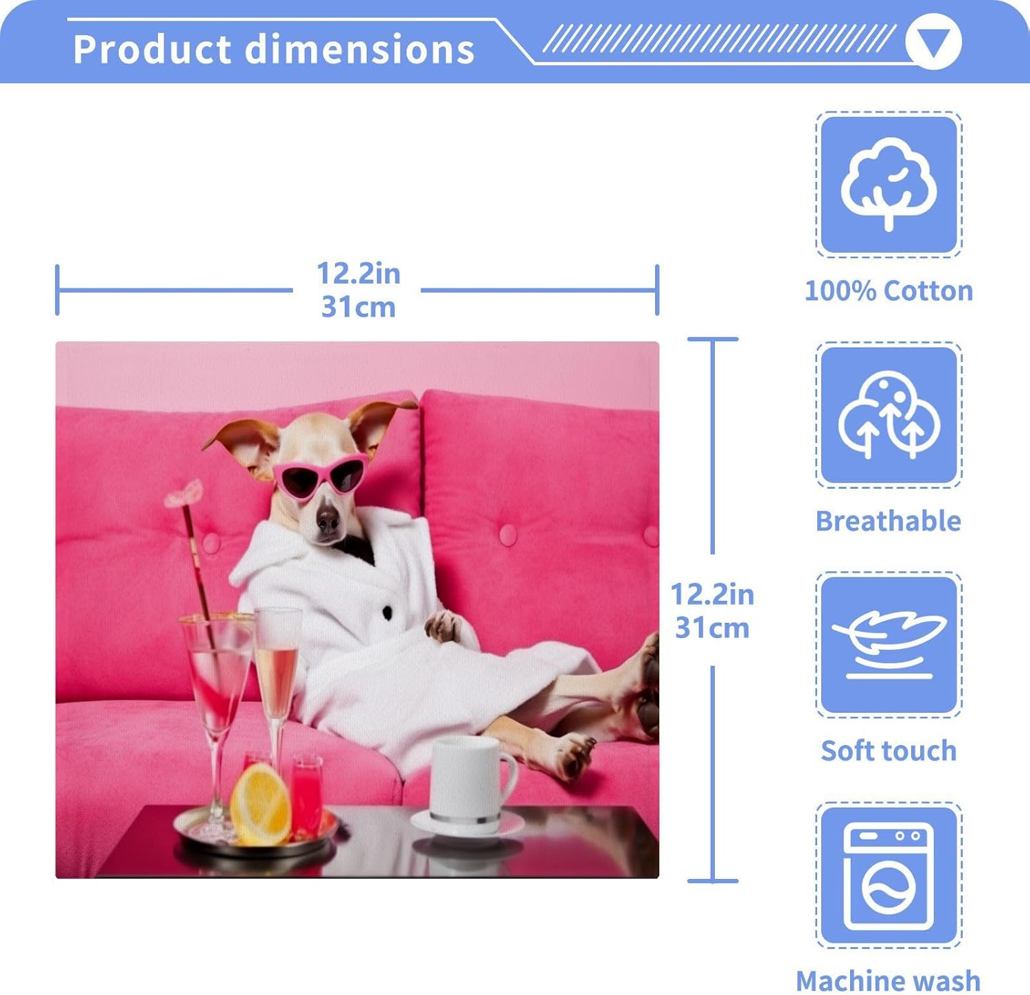 YETTASBIN Dog Washcloths 2 Pack