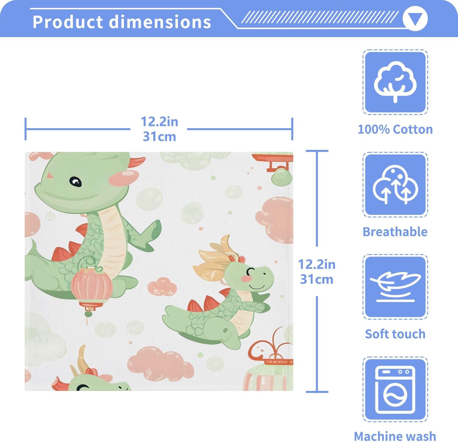 Fast Drying Cartoon Washcloth Set for Bathroom Kitchen