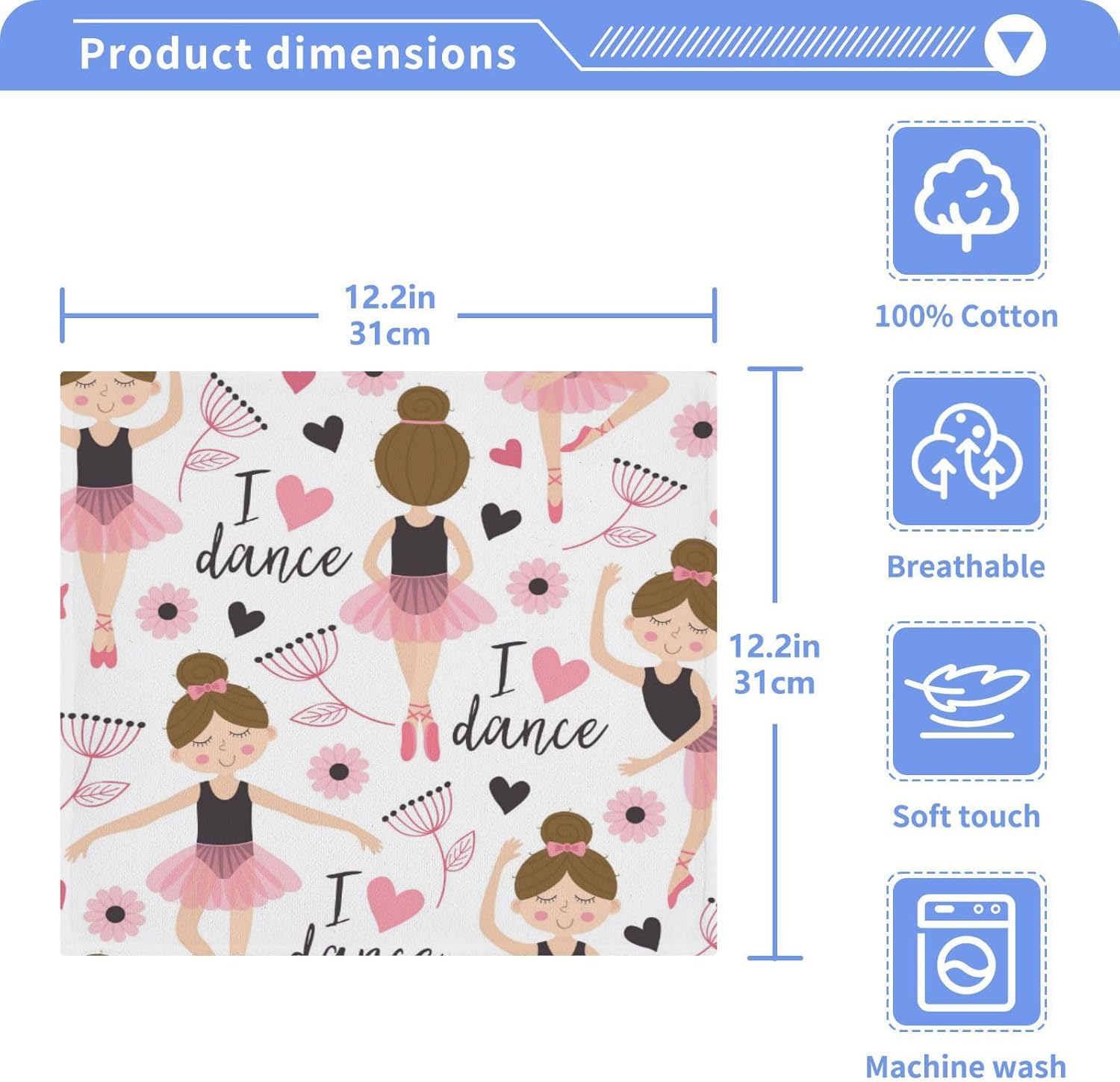 Perfect Start in the Bathroom - Ballet Girl Washcloth Set
