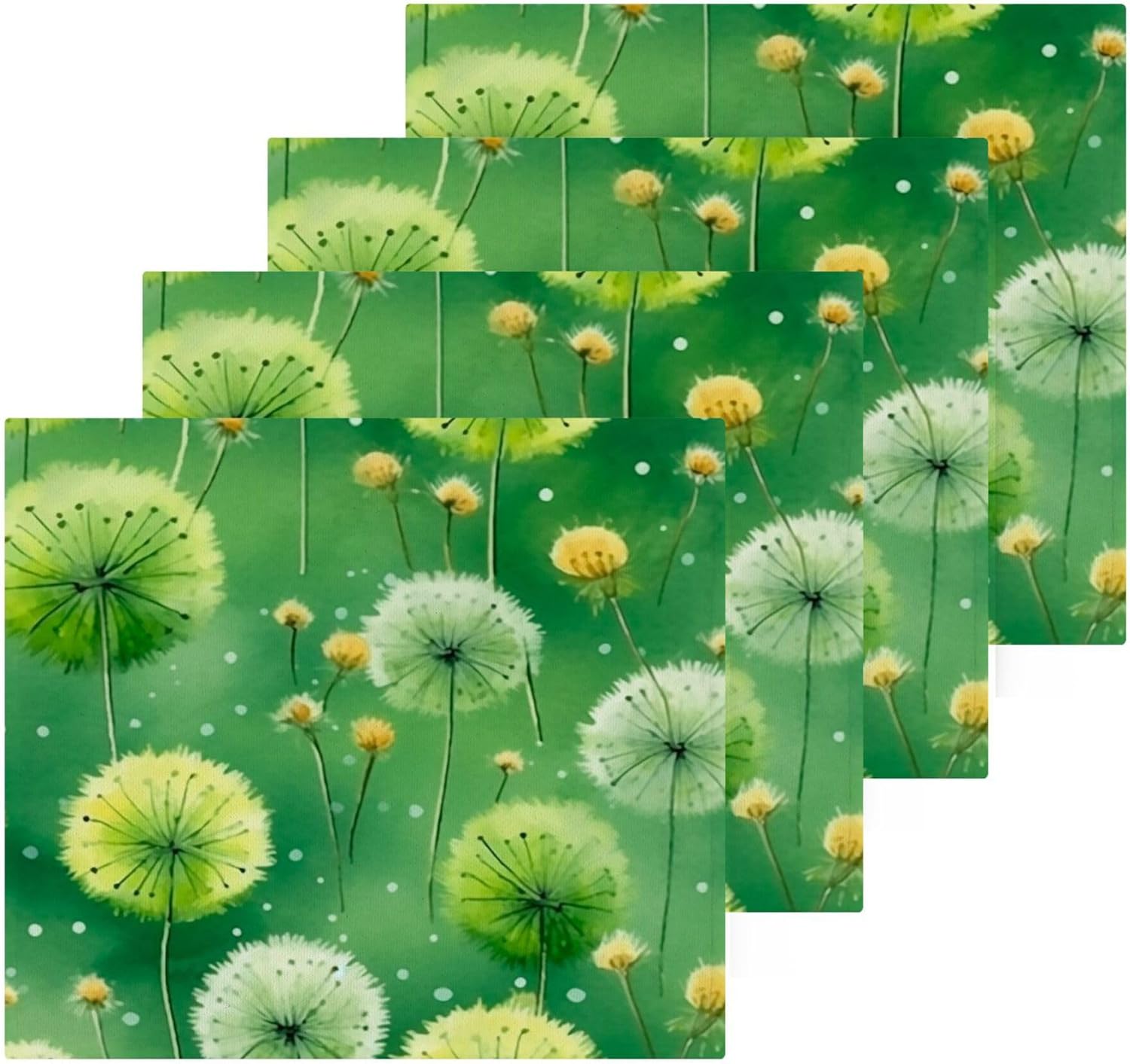 Elegant Canvas Dandelion Washcloth Set