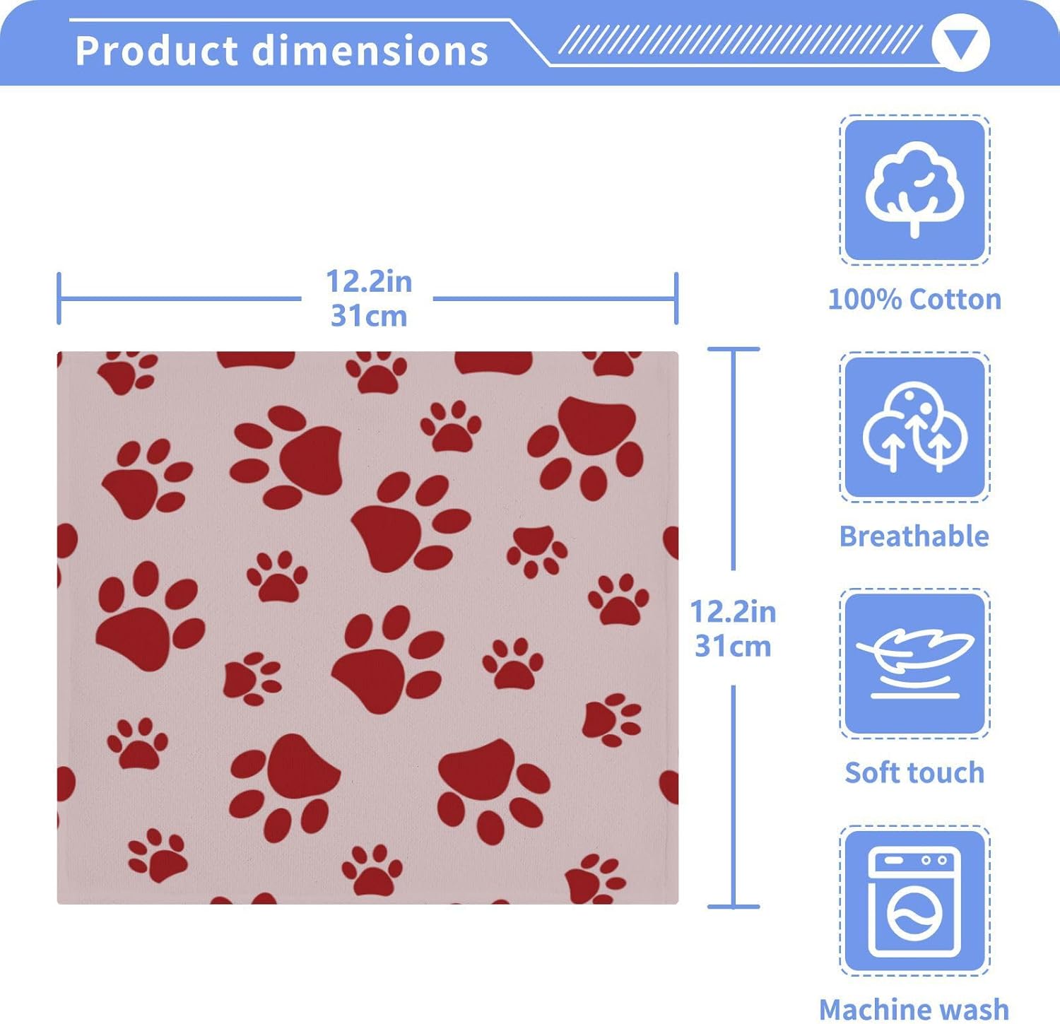 Fiber-Soft Dog Paw Washcloth Set
