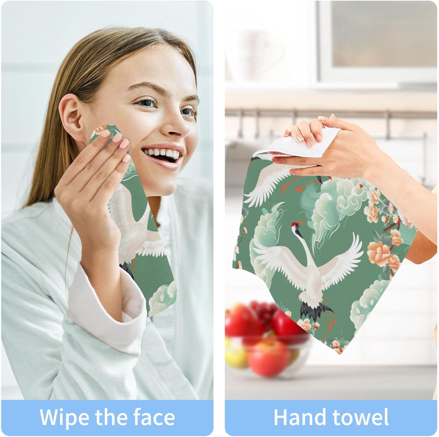 Sturdy Cranes Flying Washcloth Set