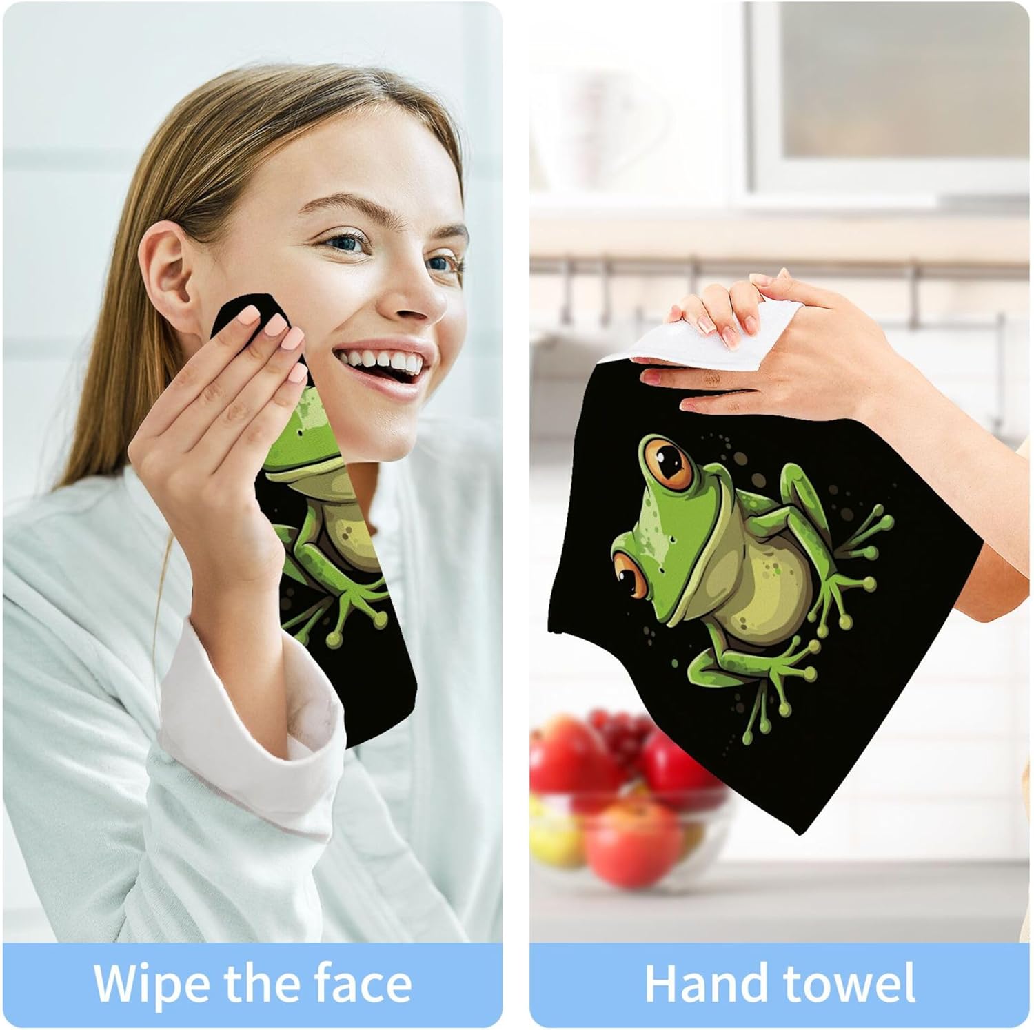 Cute Frog Washcloths - Absorbent Soft Durable