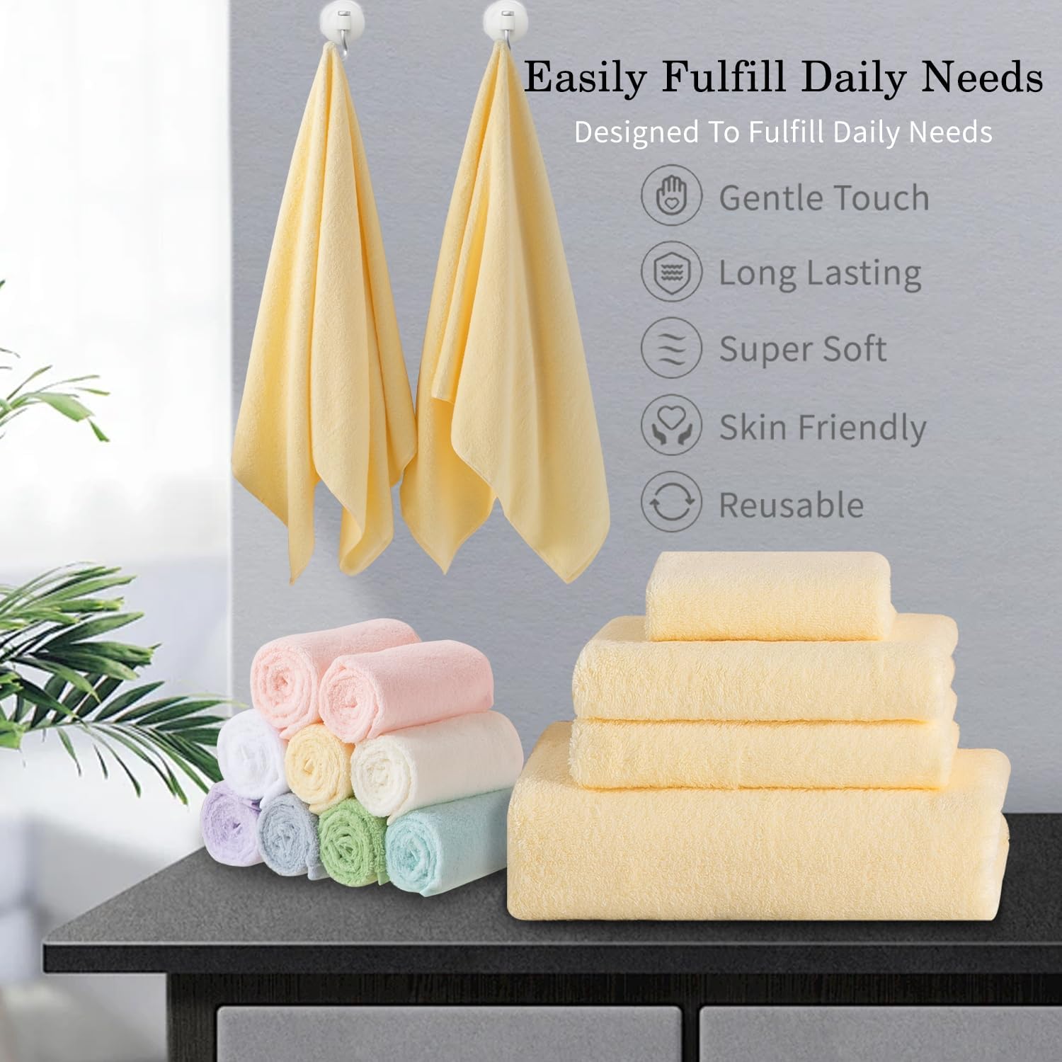 Luxury 4-Piece 100 Cotton Bath Towel Set