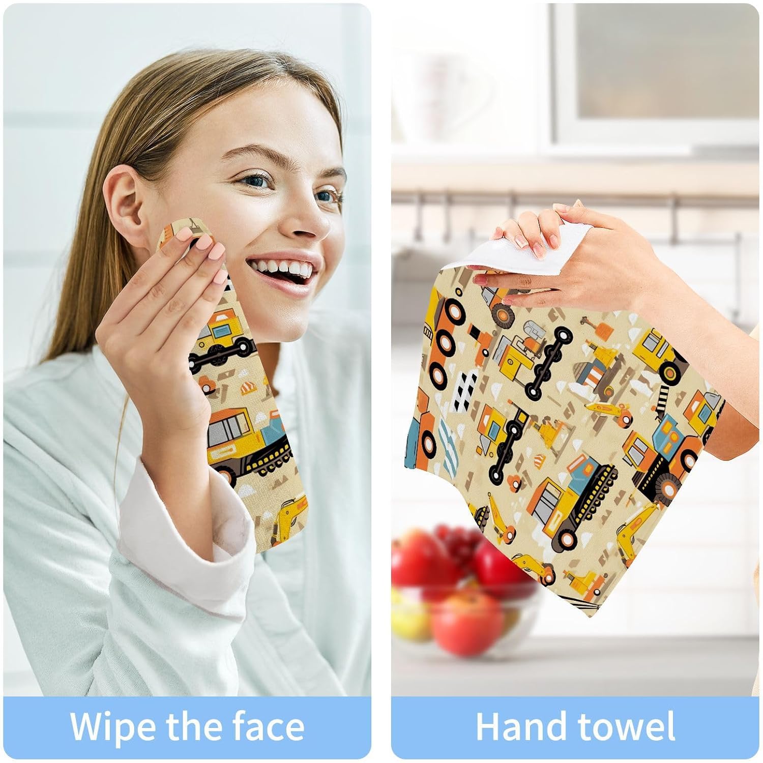 Discover the YettASBIN Cartoon Face Towels SoftReusable -absorbent for daily use
