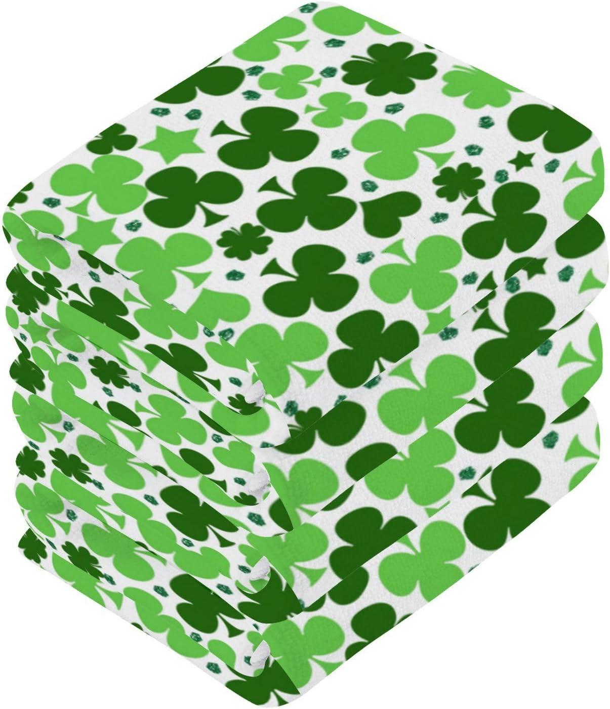 St Patricks Day Clover Washcloth Towels