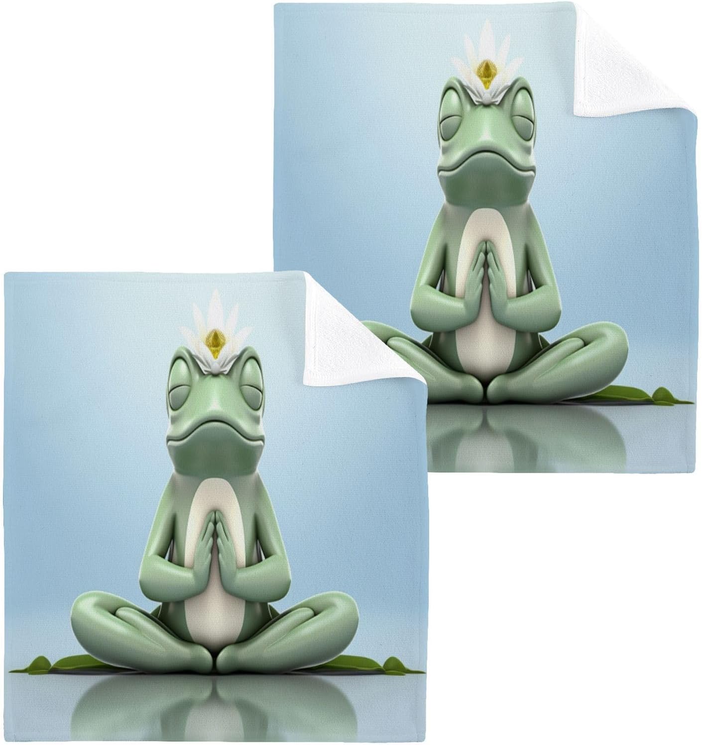 Frog Washcloth Duvet for Babies 2-Pack Soft Absorbent