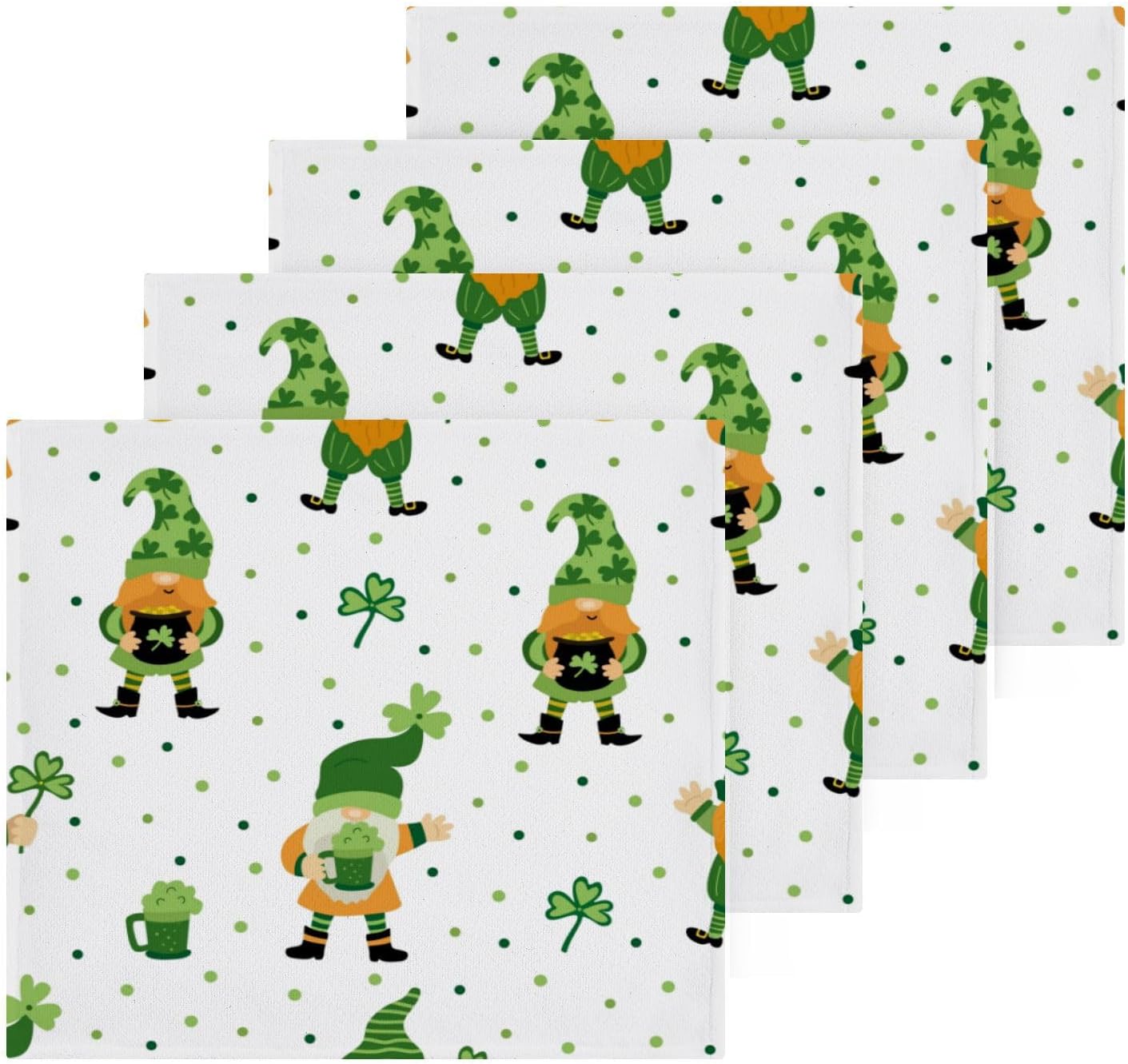 St Patricks Day Gnome Washcloths 2 Pack