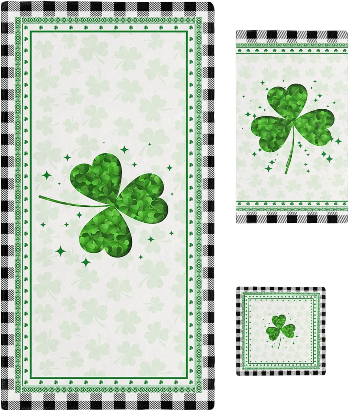 St Patricks Day Shamrock Bathroom Towels Soft Quick-Dry Perfect for Relaxation