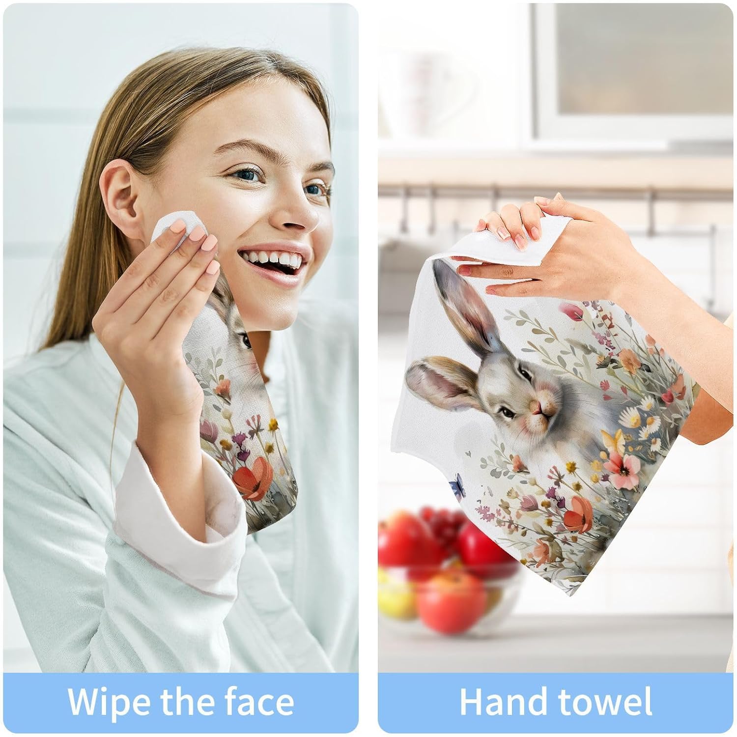 Cute bunny washcloths for babies Soft absorbent reusable washcloths