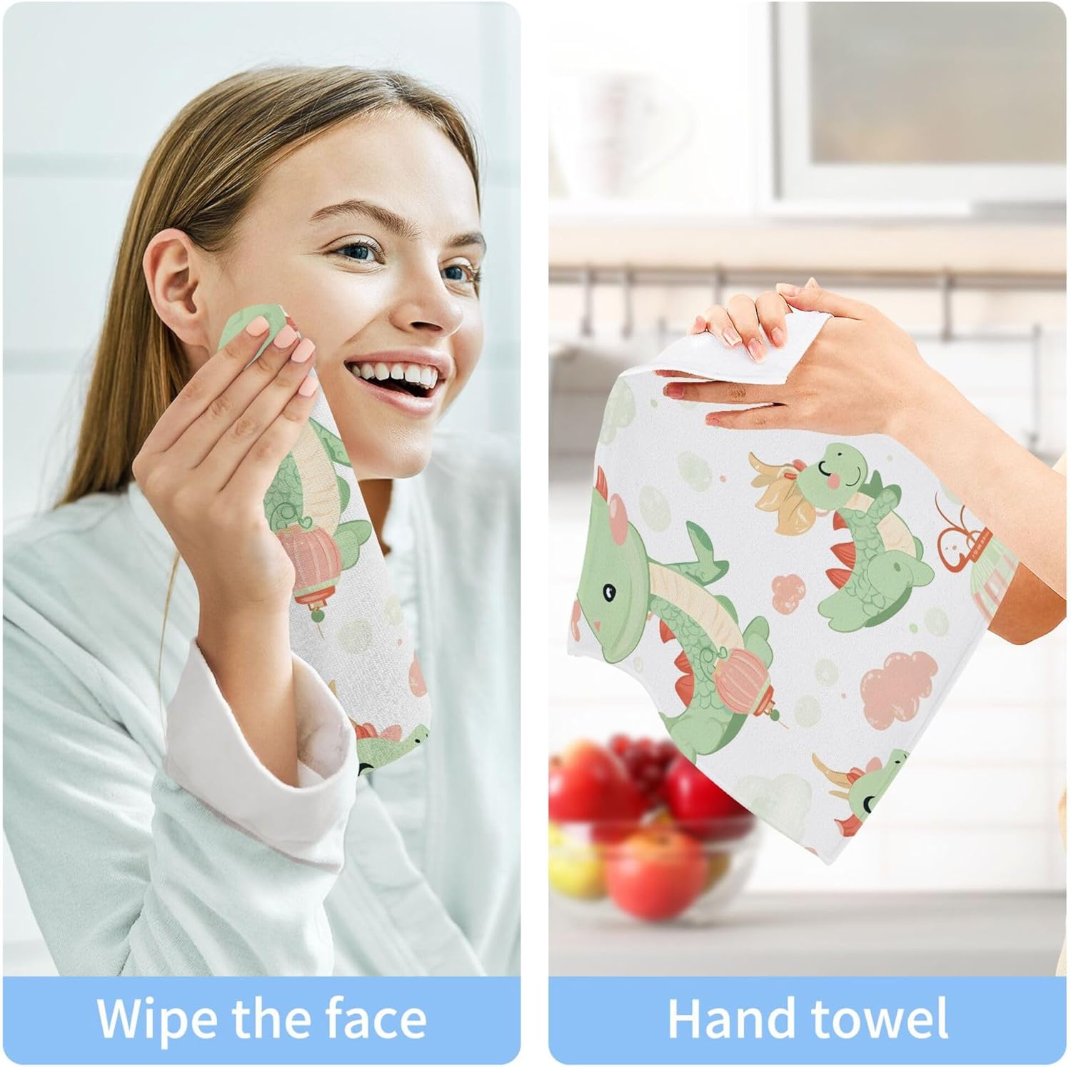 Fast Drying Cartoon Washcloth Set for Bathroom Kitchen