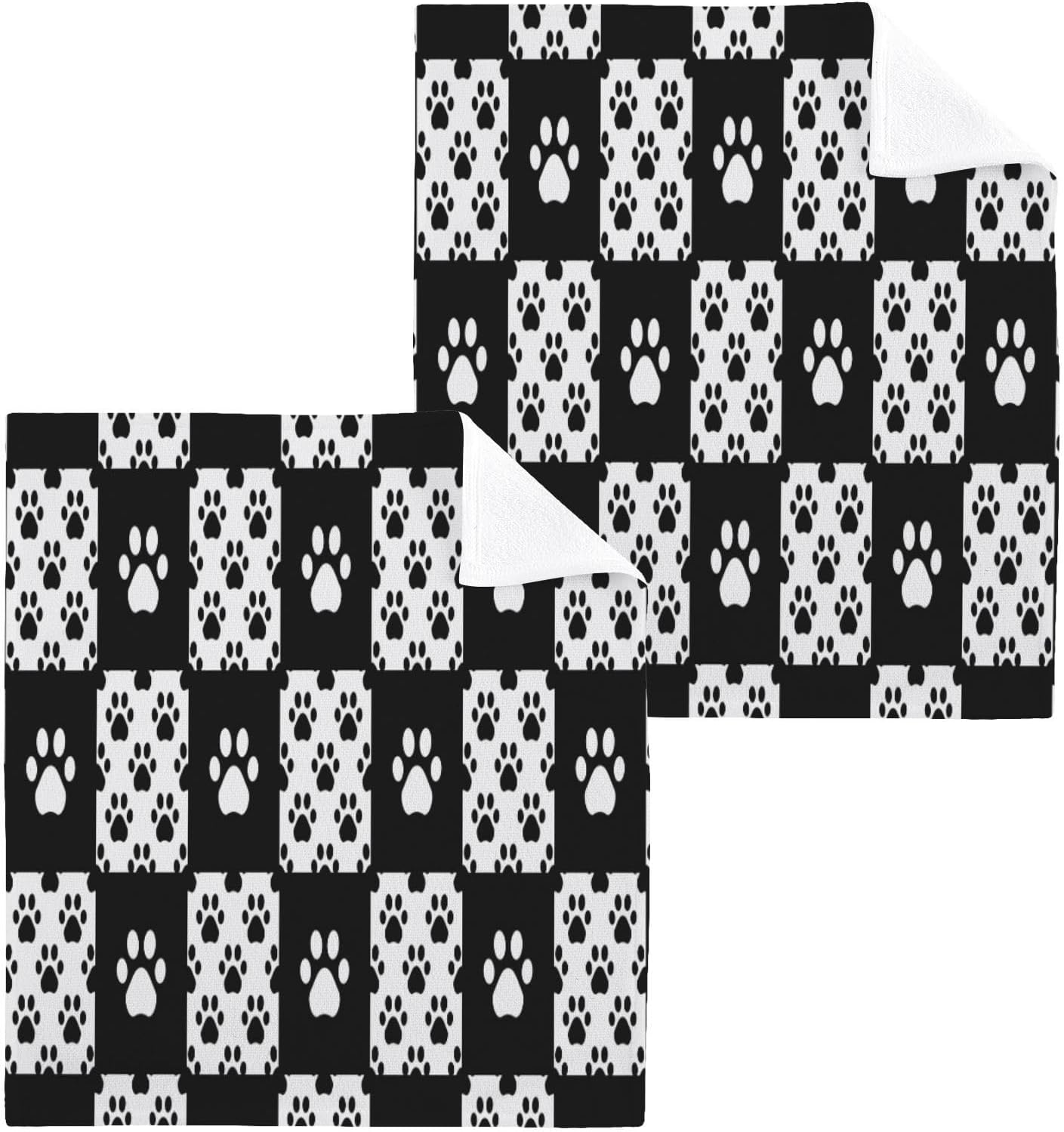 YETTASBIN Puppy Paw Prints Washcloths 2 Pack 1