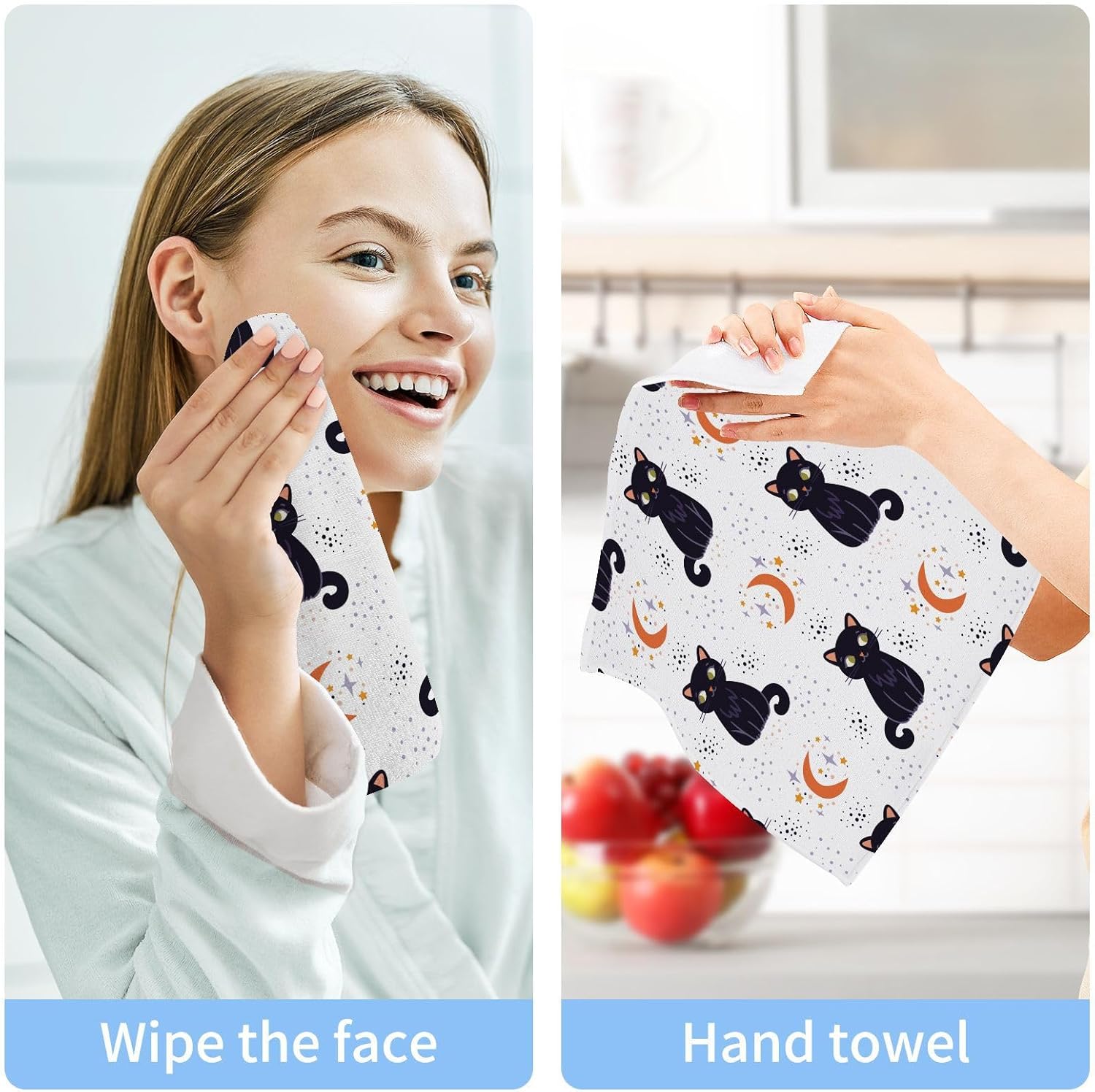 Halloween Cat Washcloths