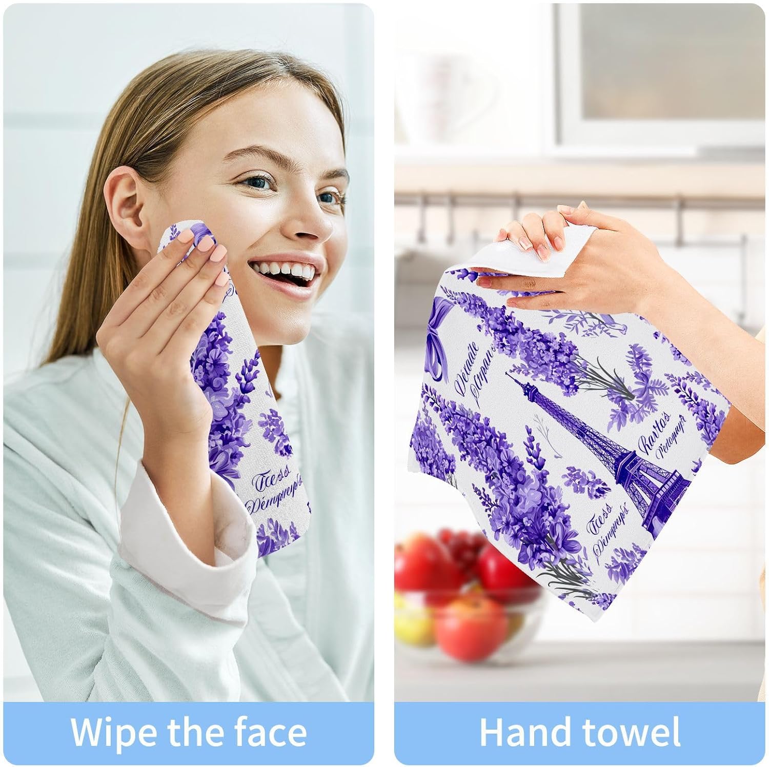 Lavender Washcloth 2-Pack Soft Absorbent Reusable Perfect Size