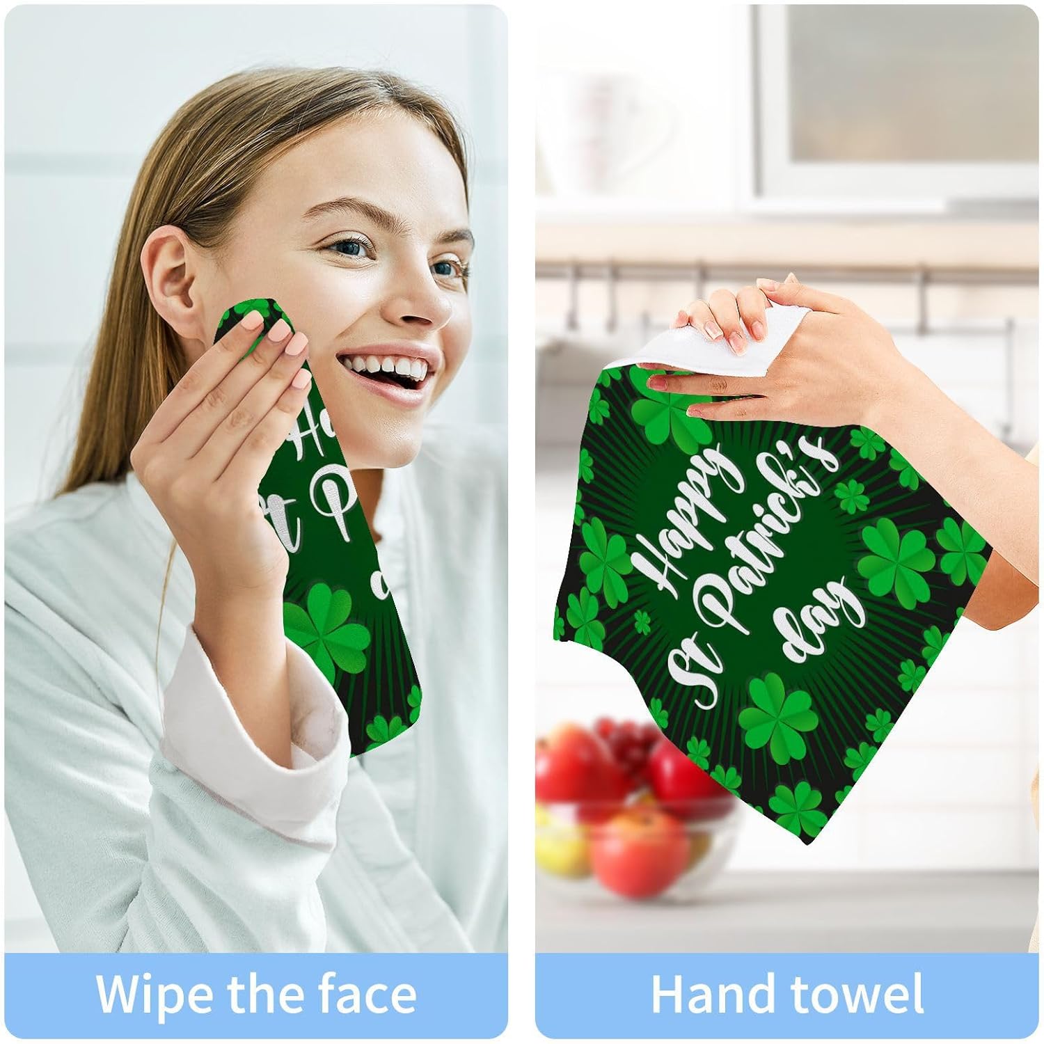 YETTASBIN St Patricks Day Washcloths 2 Pack 1