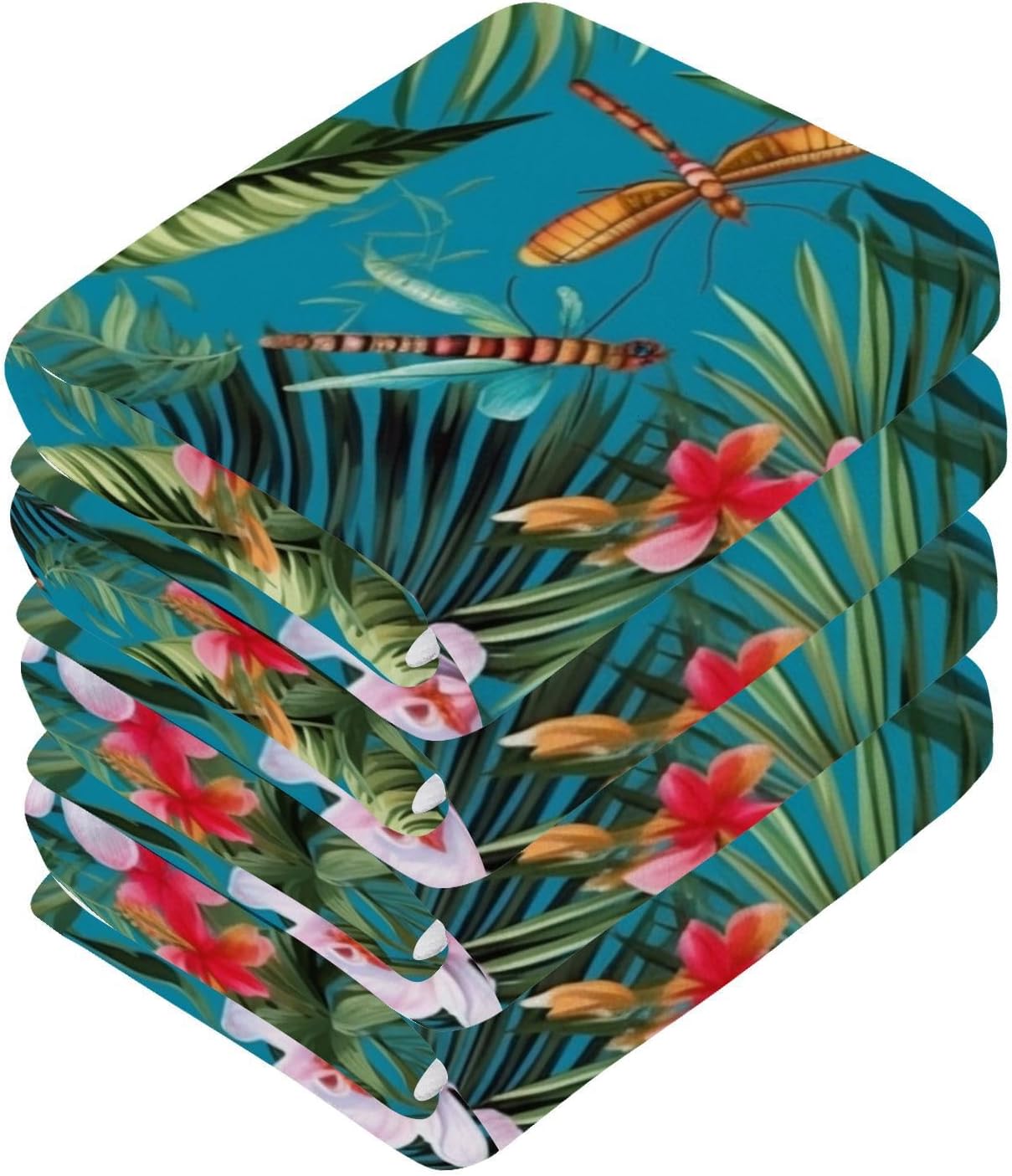 Quality Palm Flower Washcloth Set