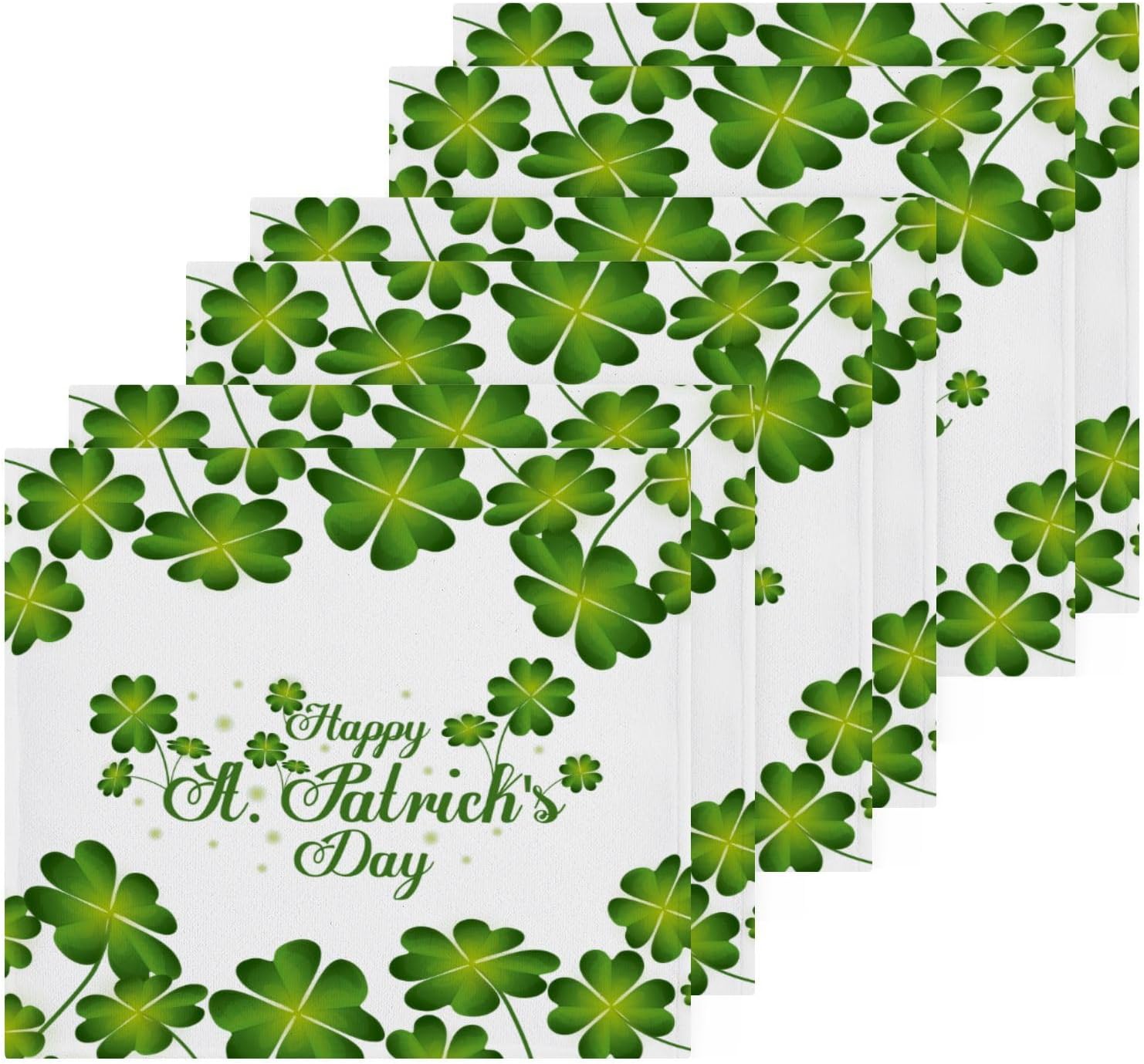 St Patricks Day Washcloth Set - Soft Reusable 12x12 inch