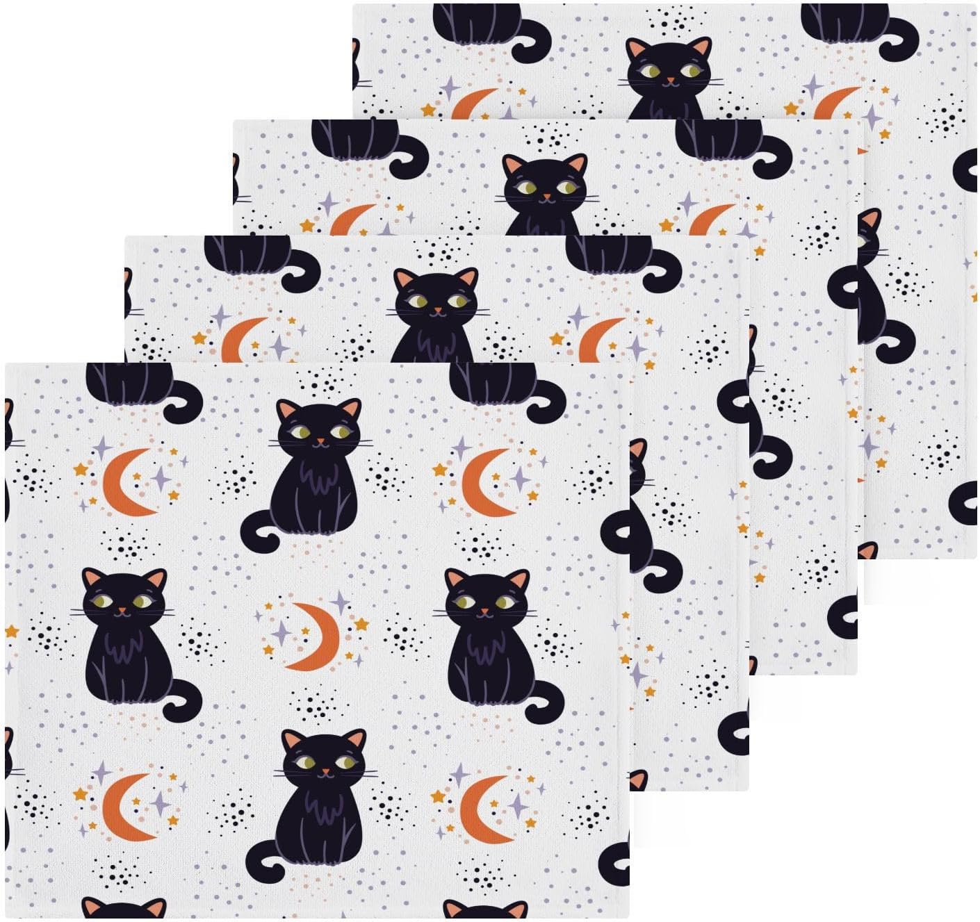 Halloween Cat Washcloths