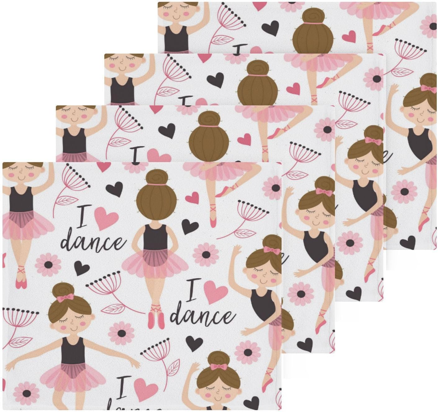 Perfect Start in the Bathroom - Ballet Girl Washcloth Set