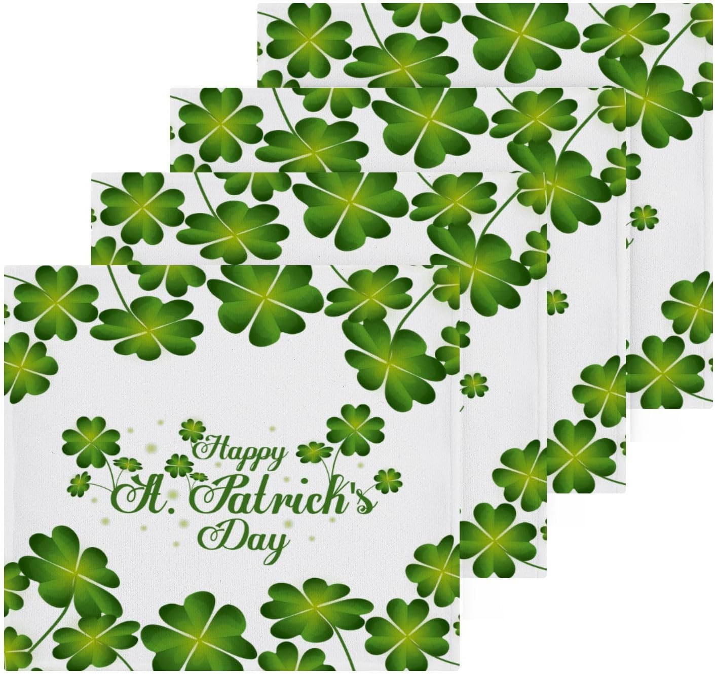St Patricks Day Washcloth Set - Soft Reusable 12x12 inch