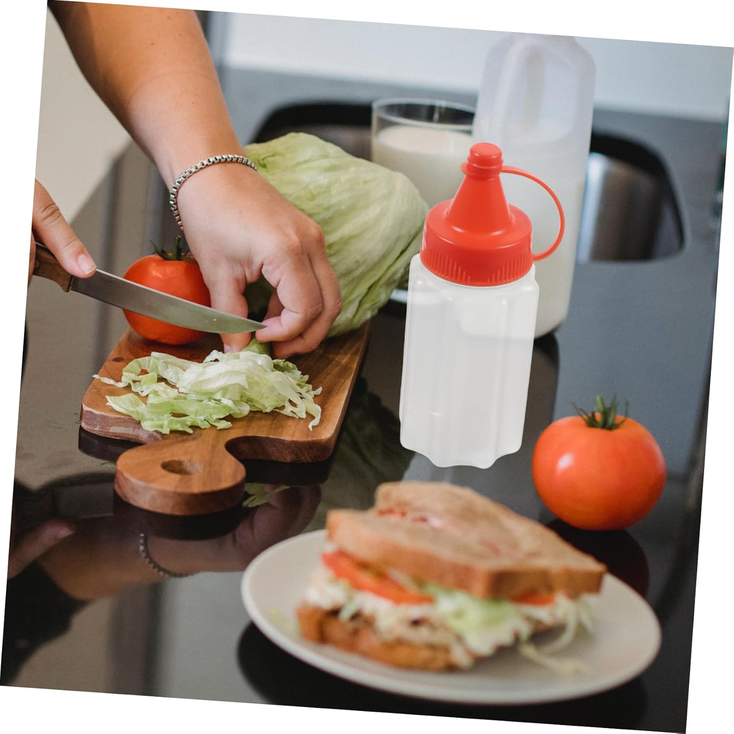 BIUDECO 4-Piece Squeeze Condiment Bottles