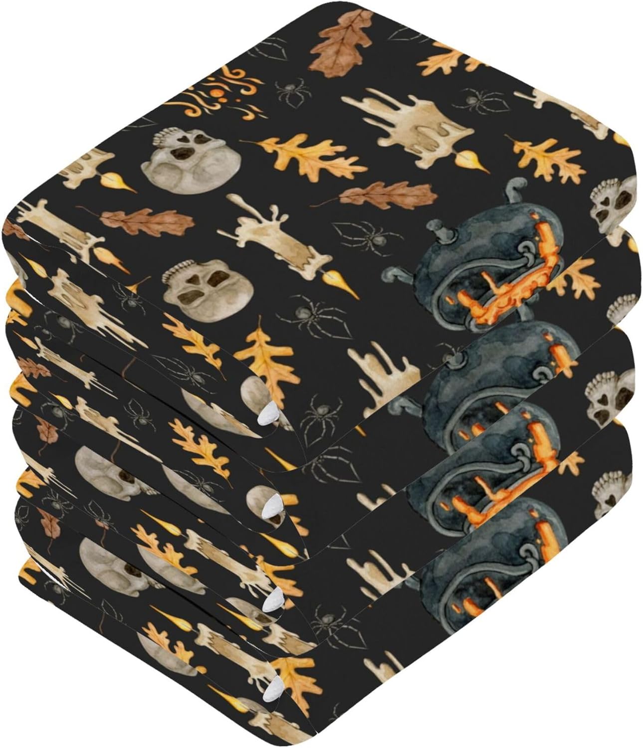 Trick or Treat Halloween Skull Washcloth Set
