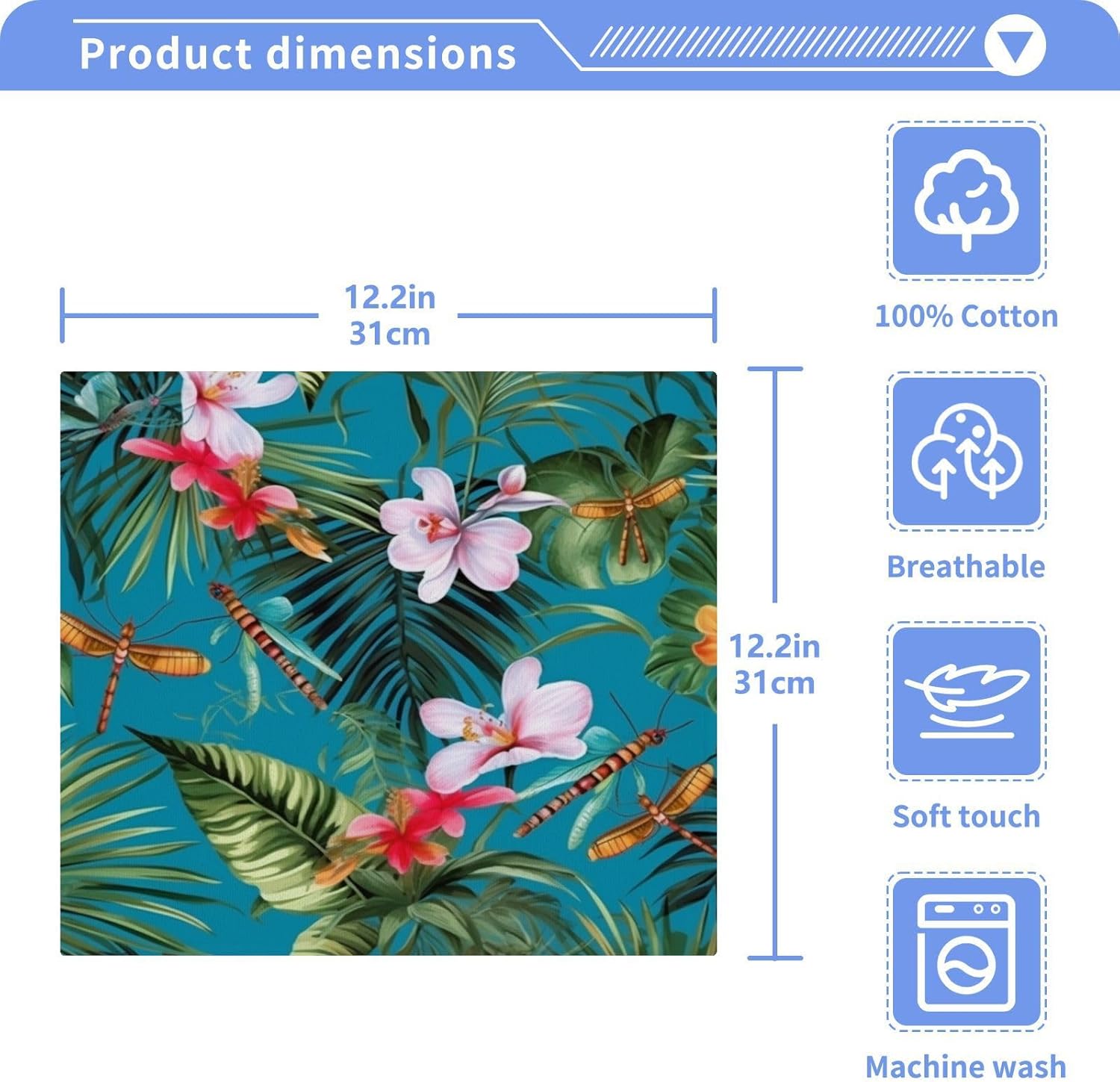 Quality Palm Flower Washcloth Set