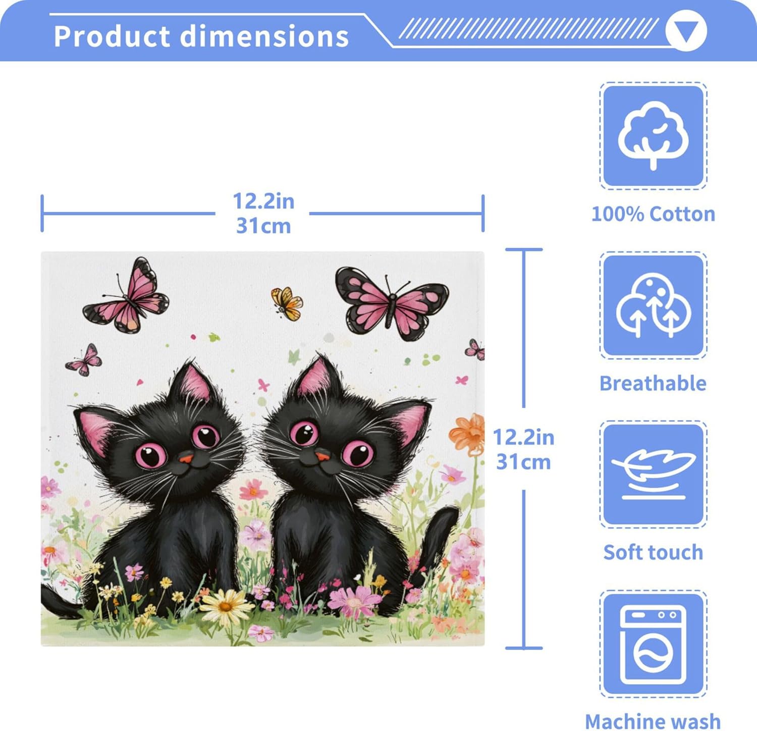 Cute Cat Washcloths Set by Xigua