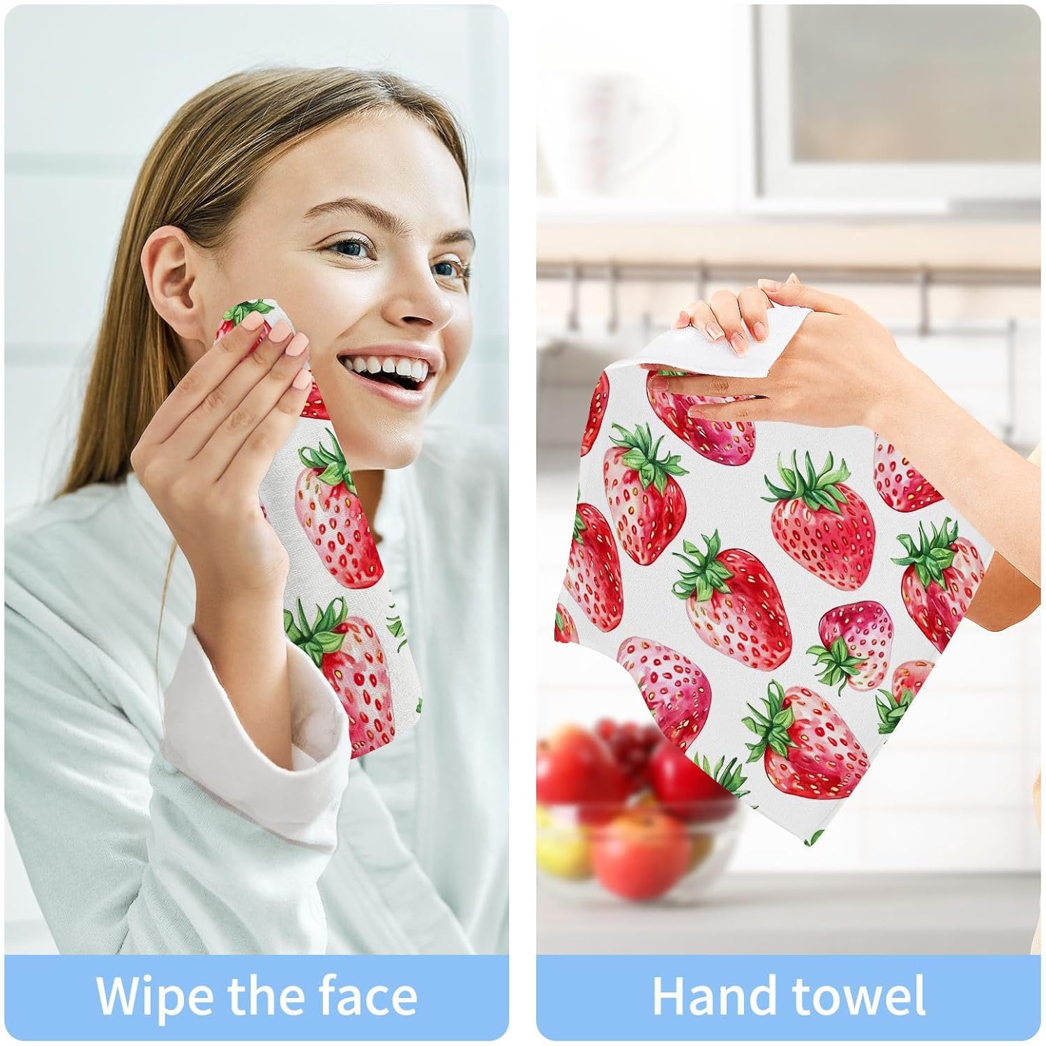 Strawberry Soft Washcloth Set for Faces and BATH