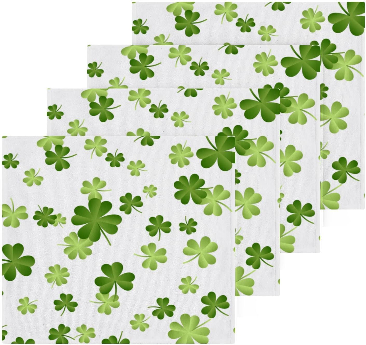 St Patricks Day Clover Washcloths for Home and Kids