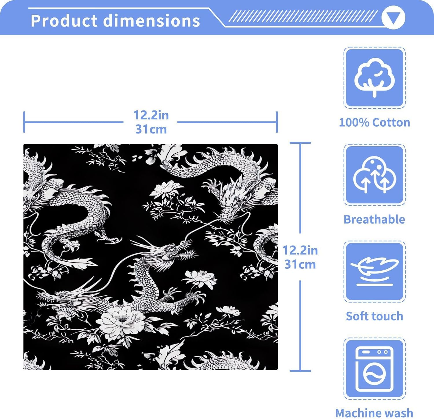 Elegant Chinese Dragon Washcloth Set for Babies