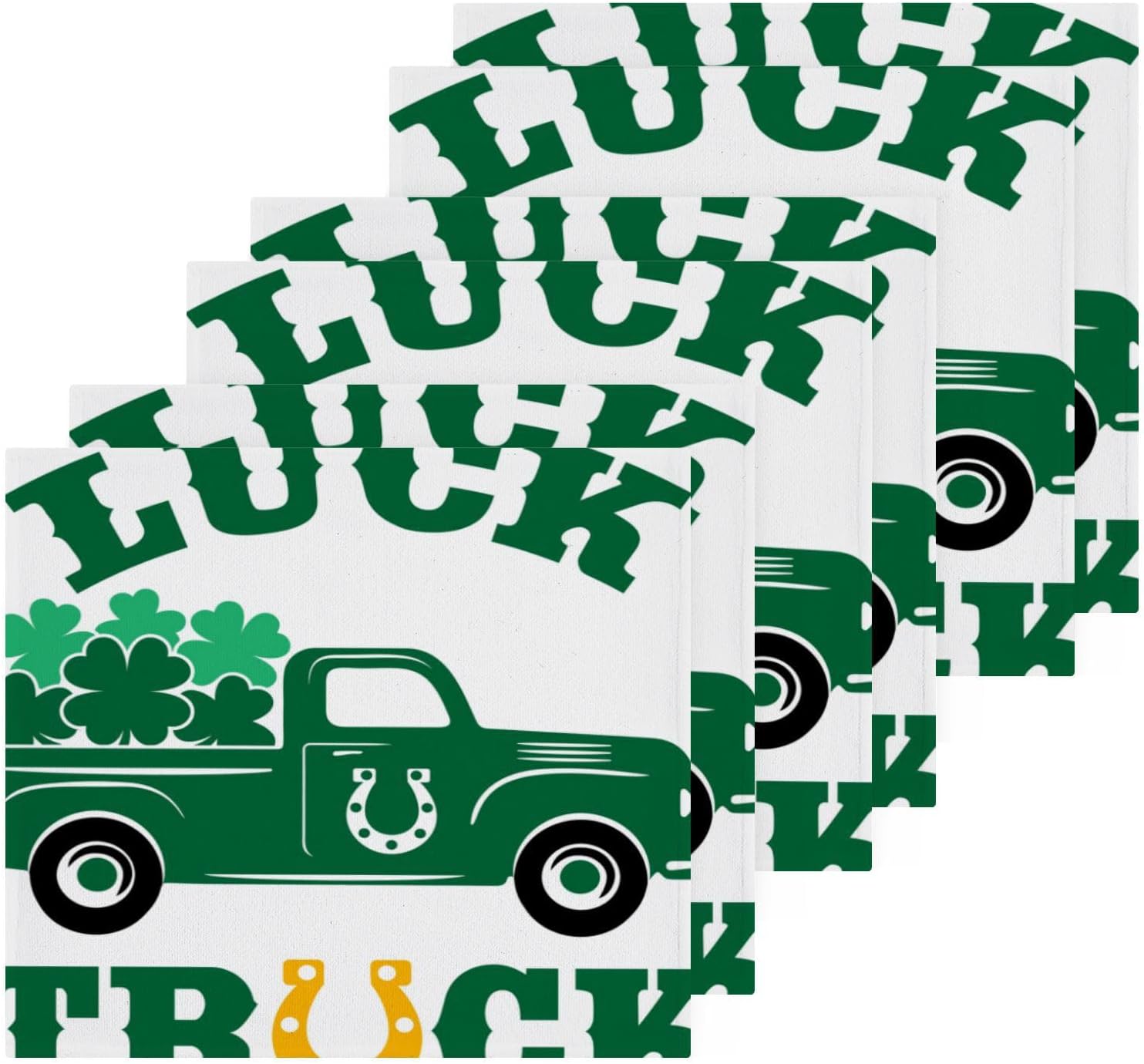 St Patrick Day Truck Washcloths 2 Pack Soft Absorbent Cotton Towels