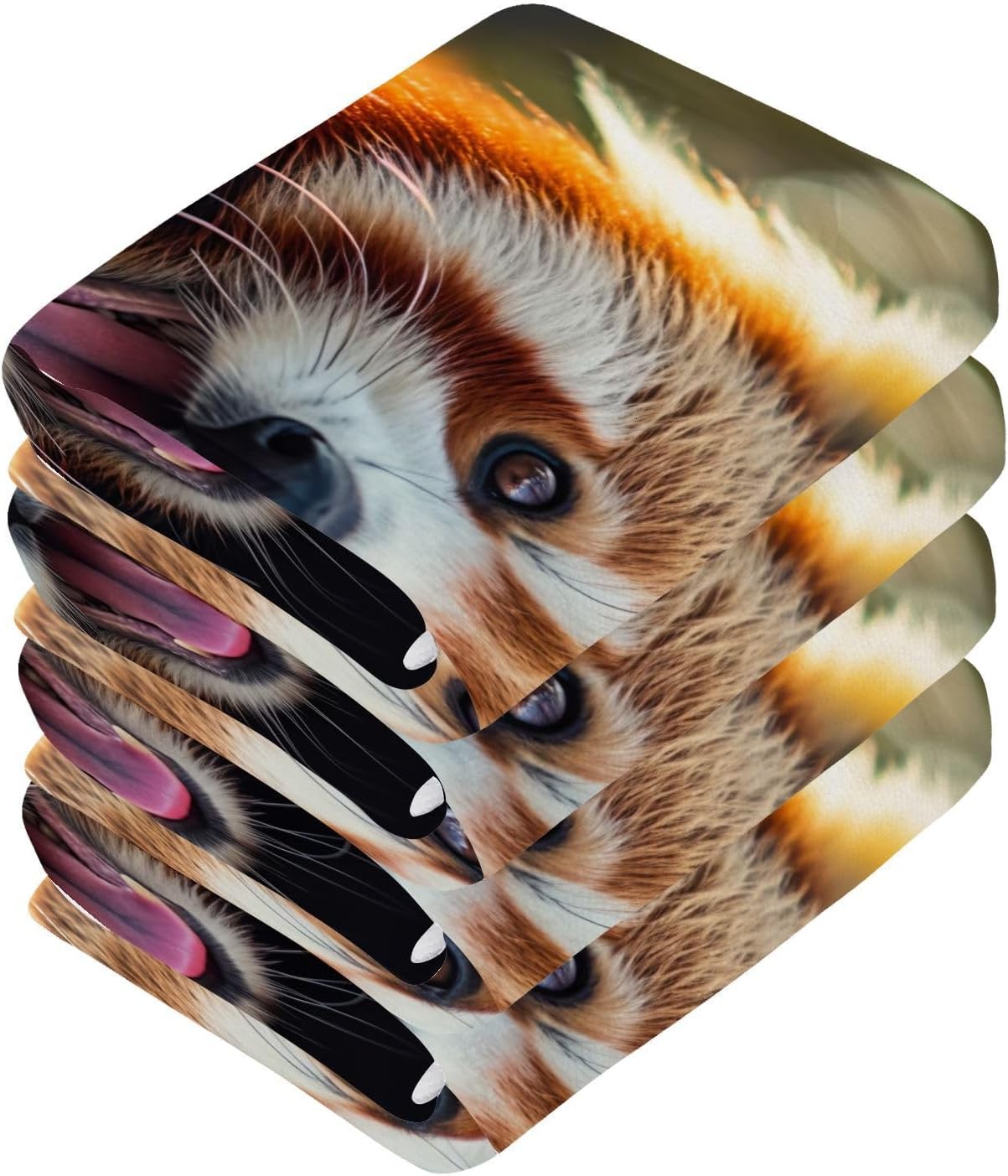 Red Panda Washcloth 2-Pack 12x12 Soft Cotton Baby Reusable