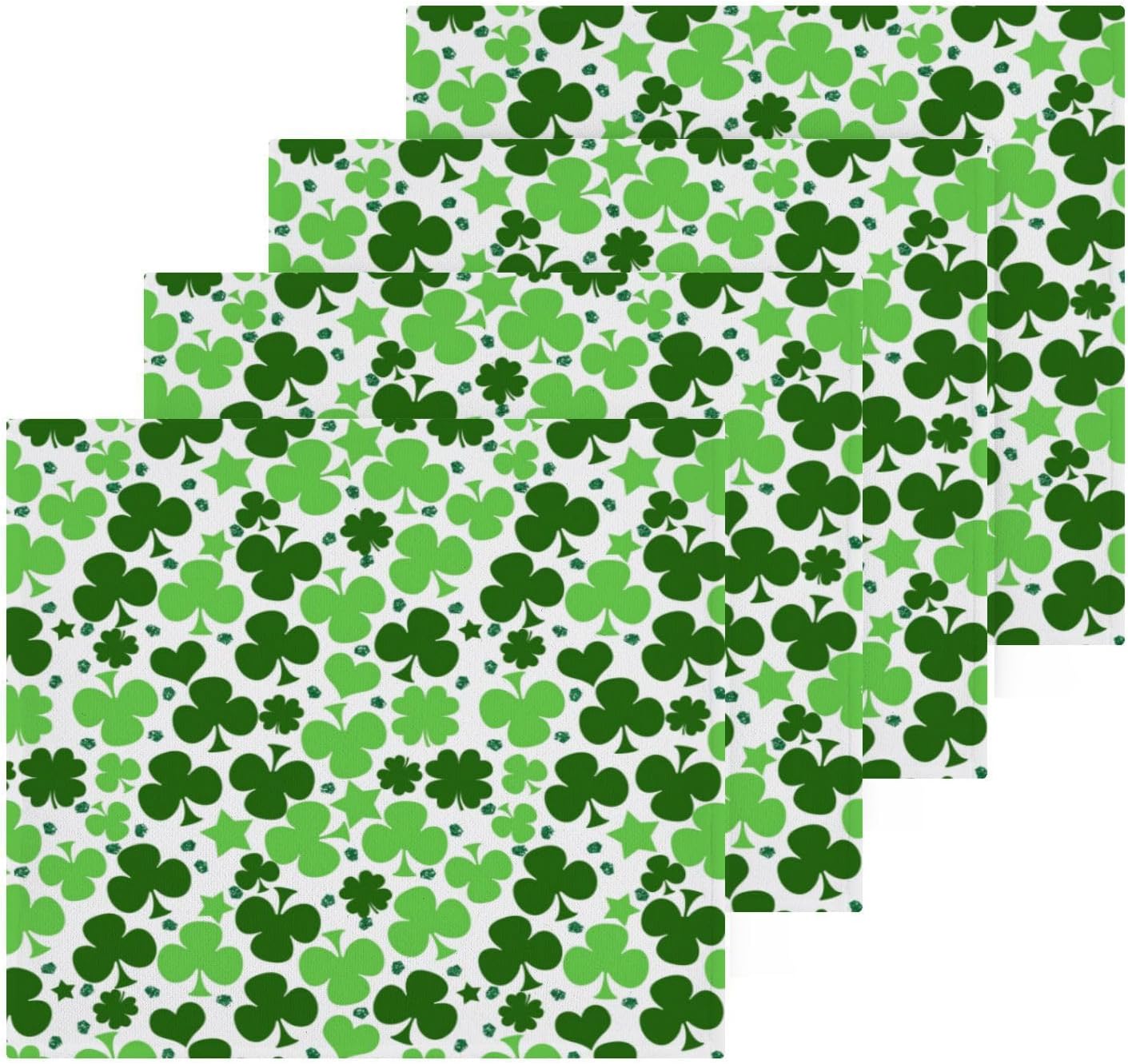 St Patricks Day Clover Washcloth Towels